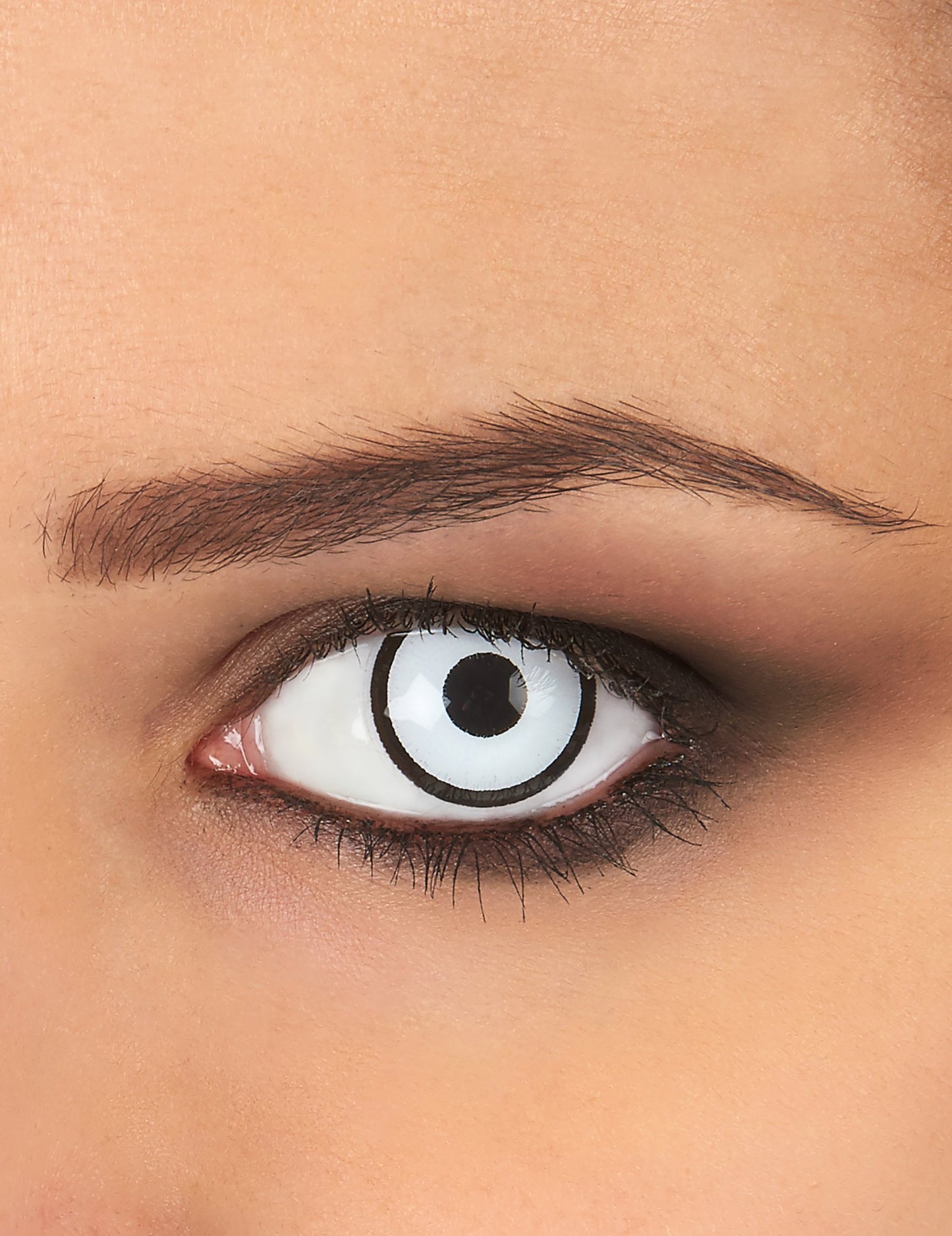 Bílo-černé efektní kontaktní čočky bez korekce pro dospělé na 1 rok