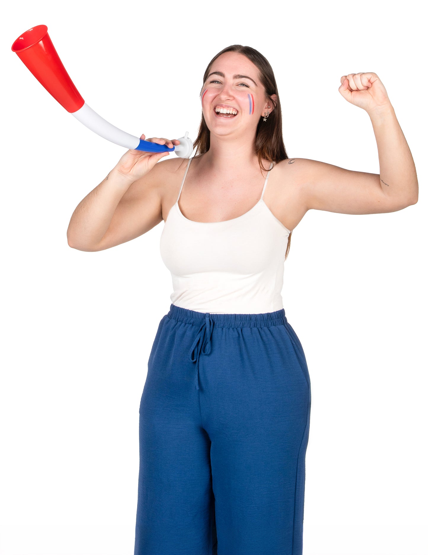 Trikolórní roh podporující Francii