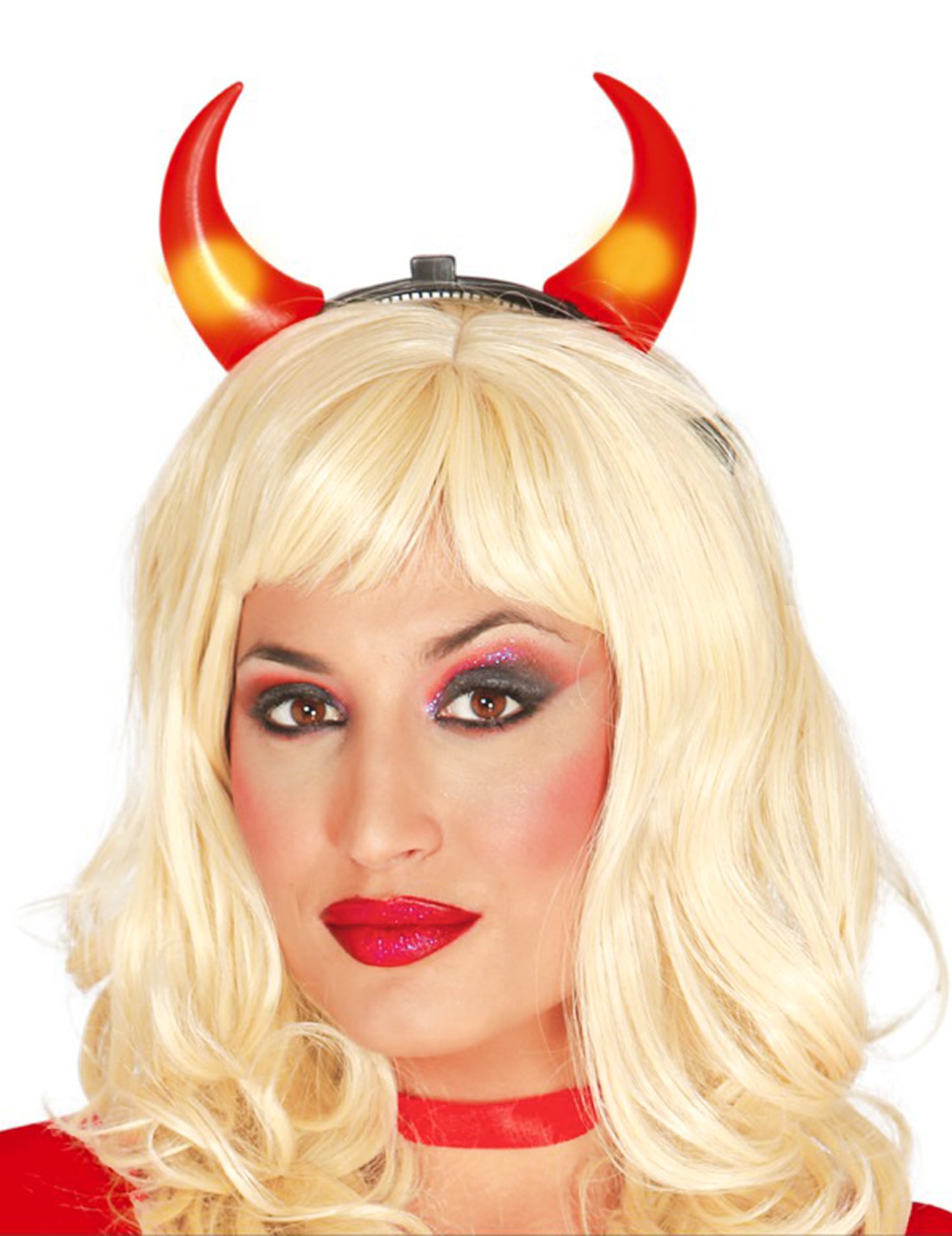 Svítící rohy pro dospělé ďábly na Halloween