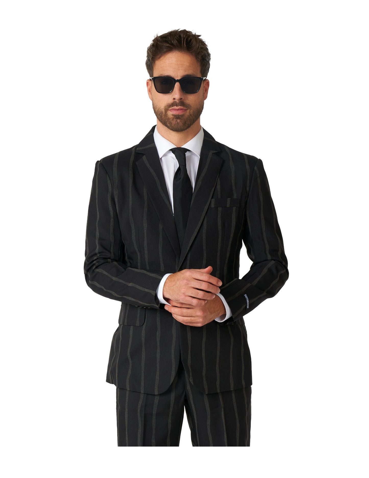 Pruhovaný oblek pro dospělé Suitmeister, který svítí ve tmě