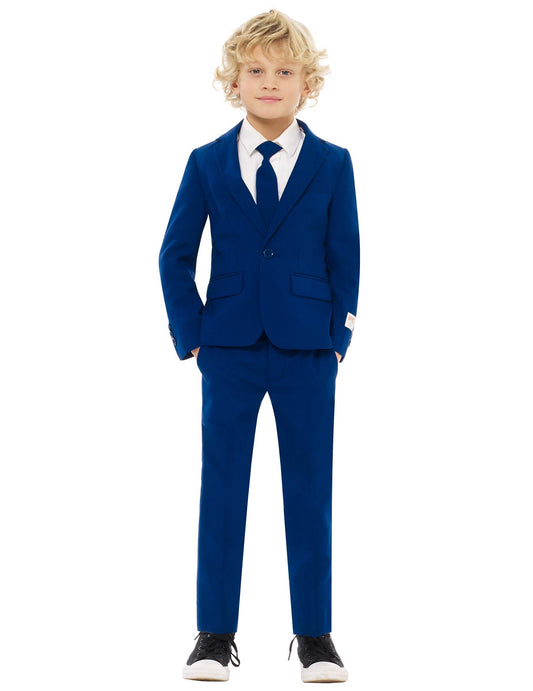 Vue de face du costume Mr. Bleu marine pour enfant