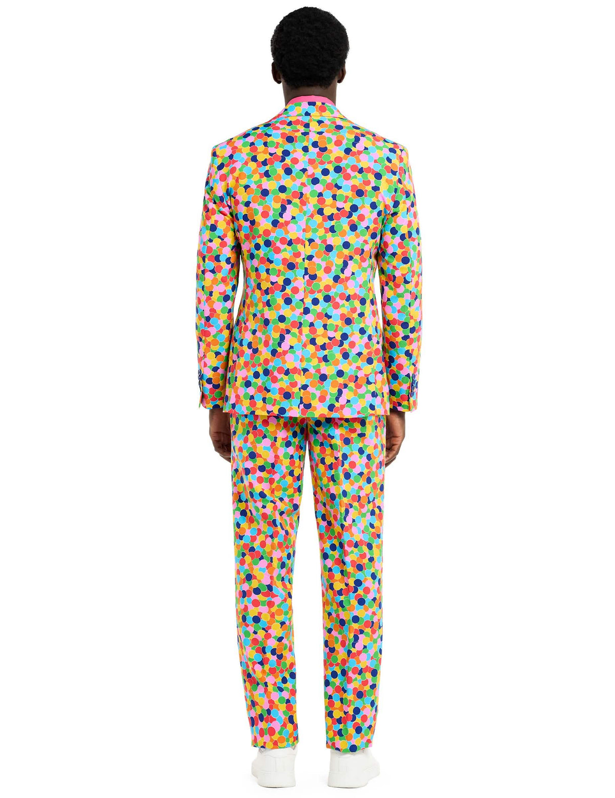 Pohled zezadu na kostým Mr. Confetteroni Opposuits pro muže