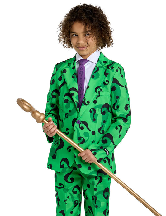 Détail de la veste et de la canne du costume Mr. Riddler™ Suitmeister™ pour enfant