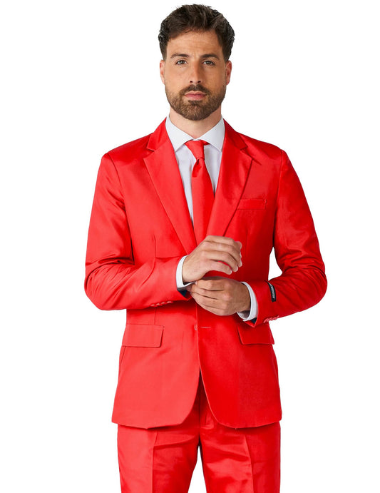 Pan Jednobarevný červený oblek pro muže Suitmeister™