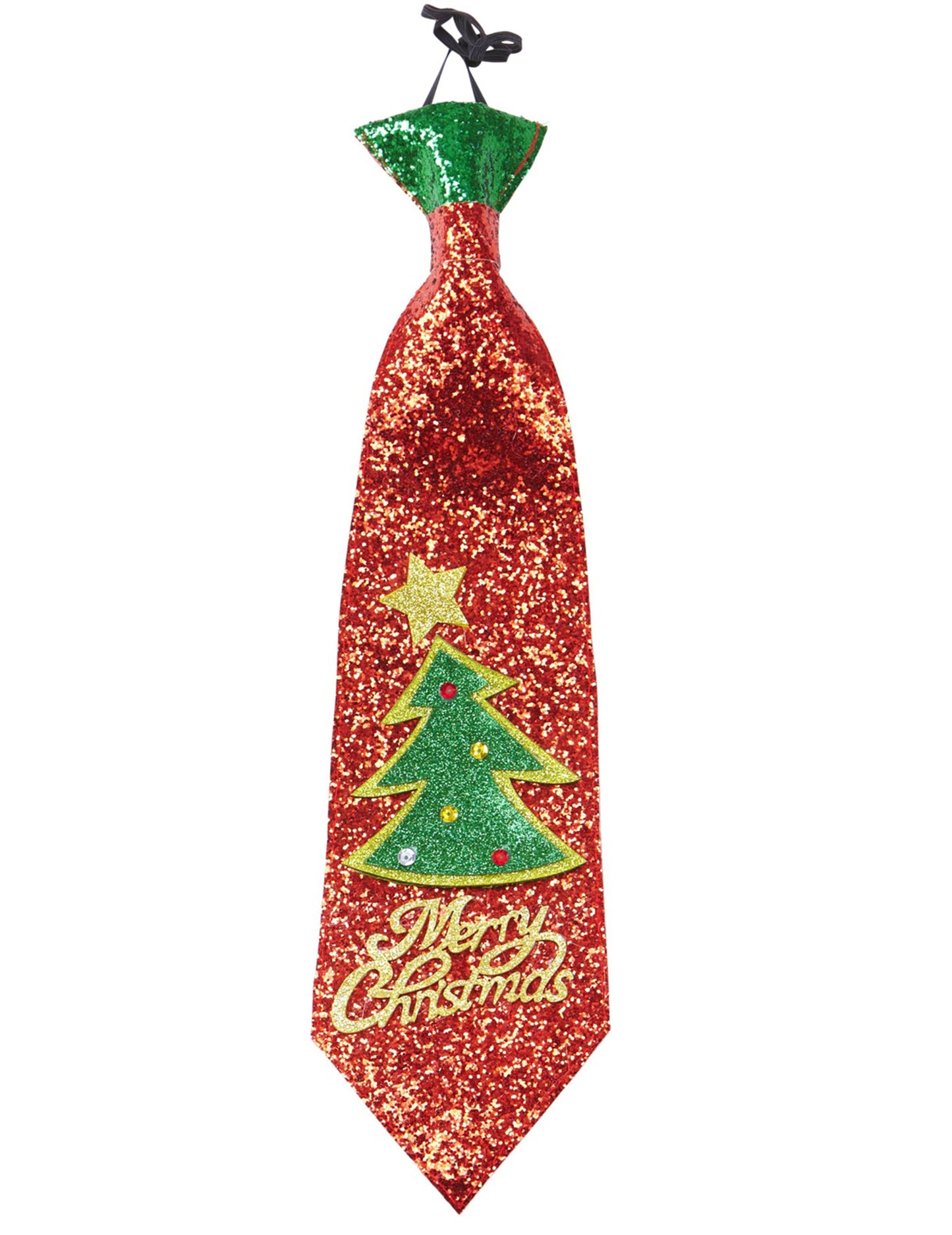 Veselé Vánoce Červená flitrovaná kravata