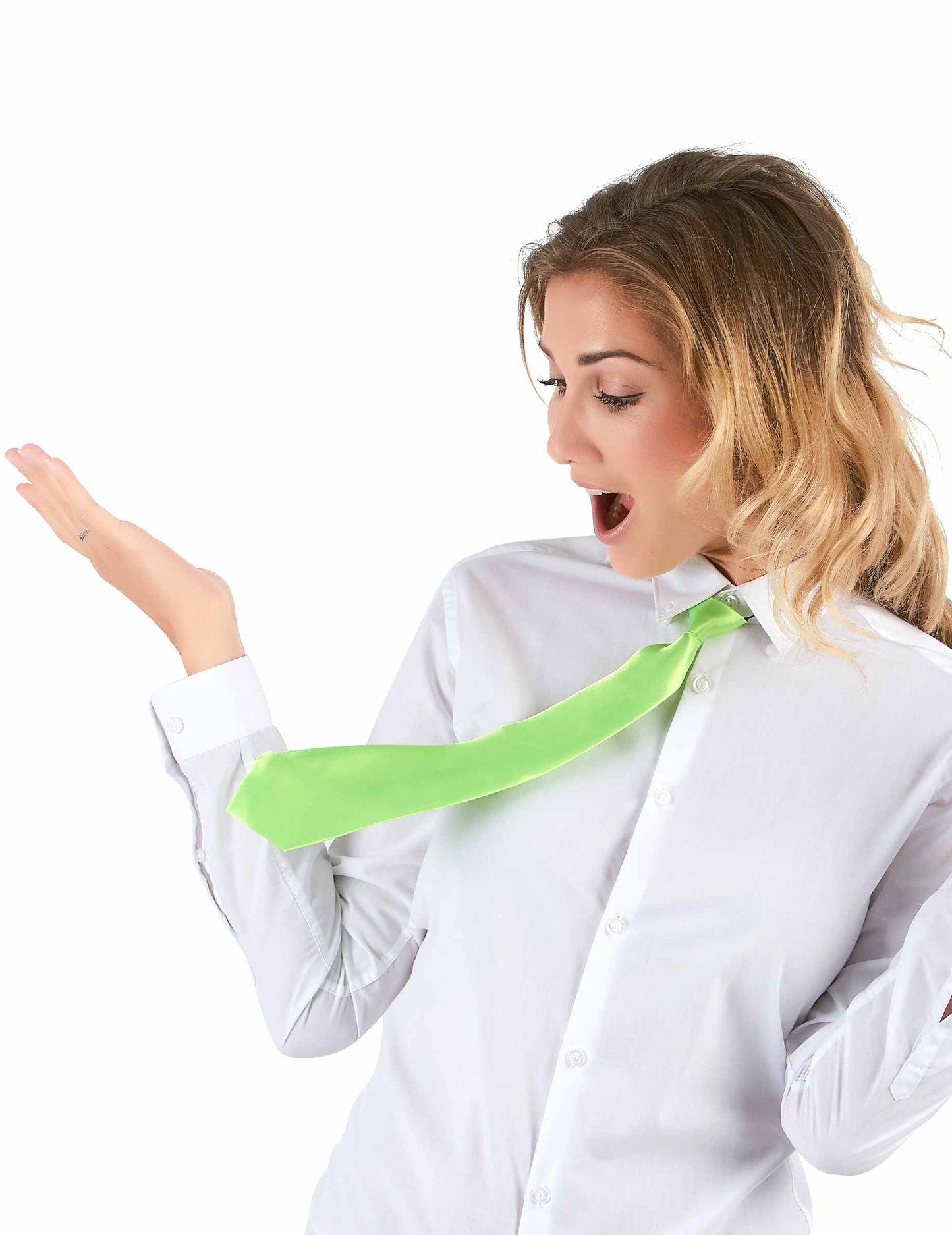 Dospělá fluorescenčně zelená kravata