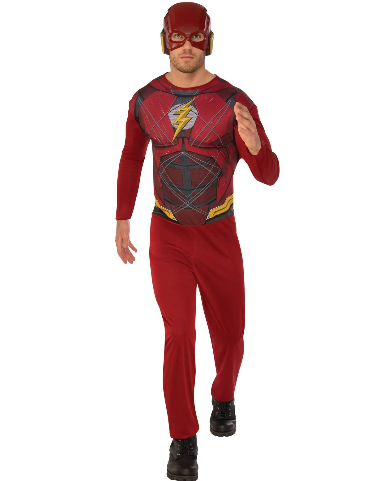 Klasický kostým Flash pro dospělého červený se žlutým logem blesku