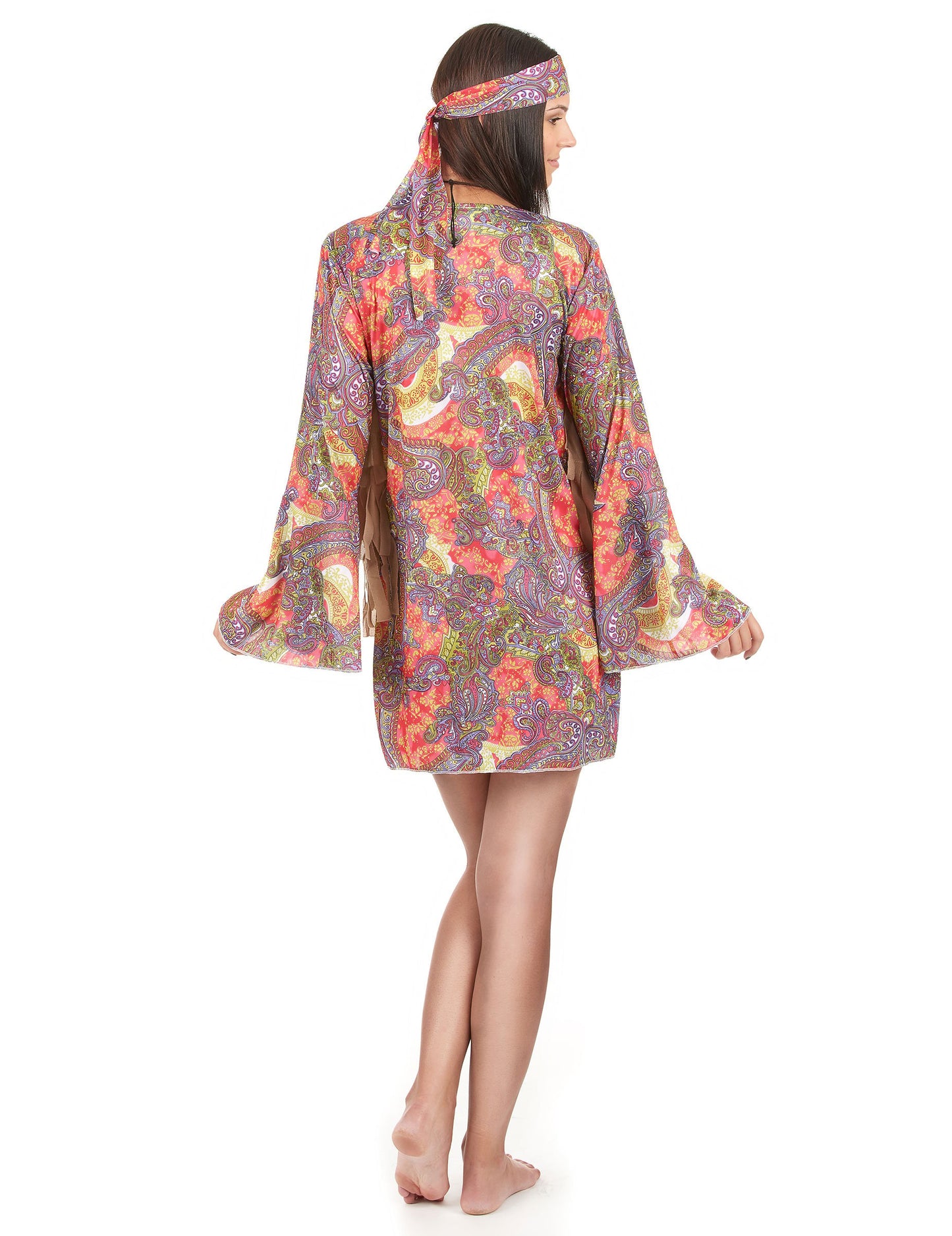 Dámský červeno-fialový hippie kostým