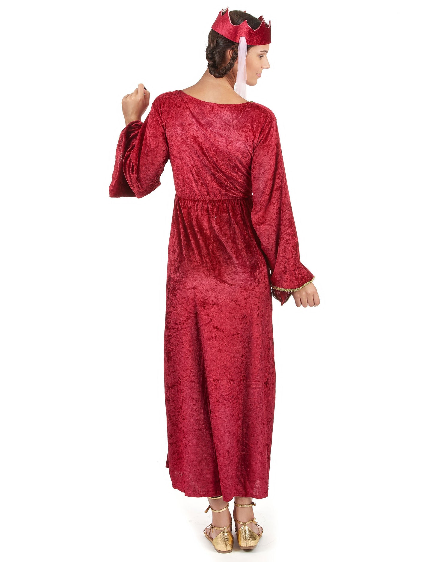 Dámský kostým středověké královny v červené barvě