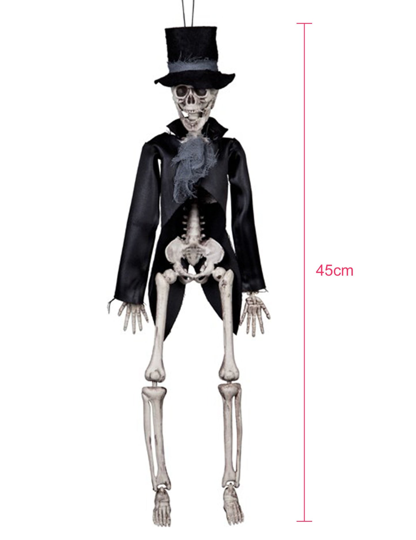 Rozměry gothického svatebního závěsného kostlivce na Halloween