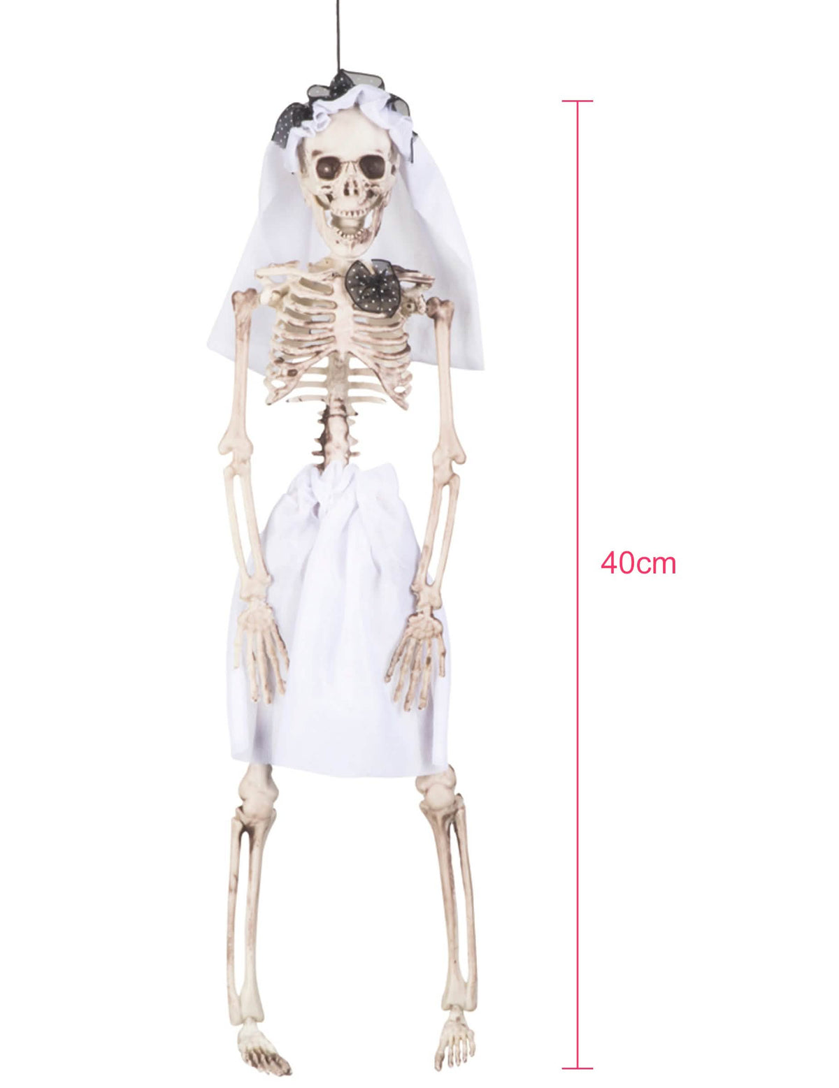Indikace výšky závěsné dekorace nevěsta kostlivec na halloween