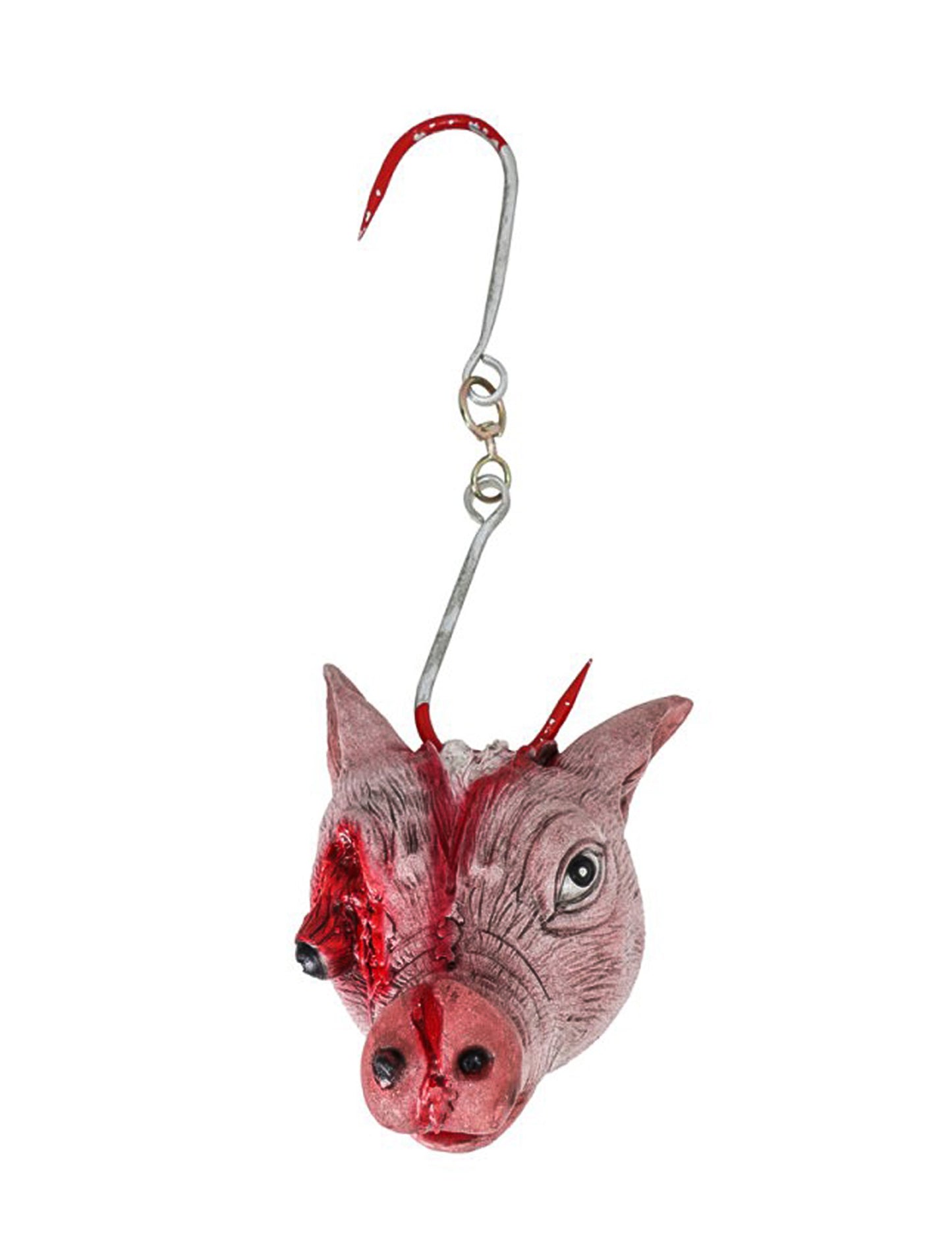 Décoration à suspendre tête de cochon ensanglantée 50 cm