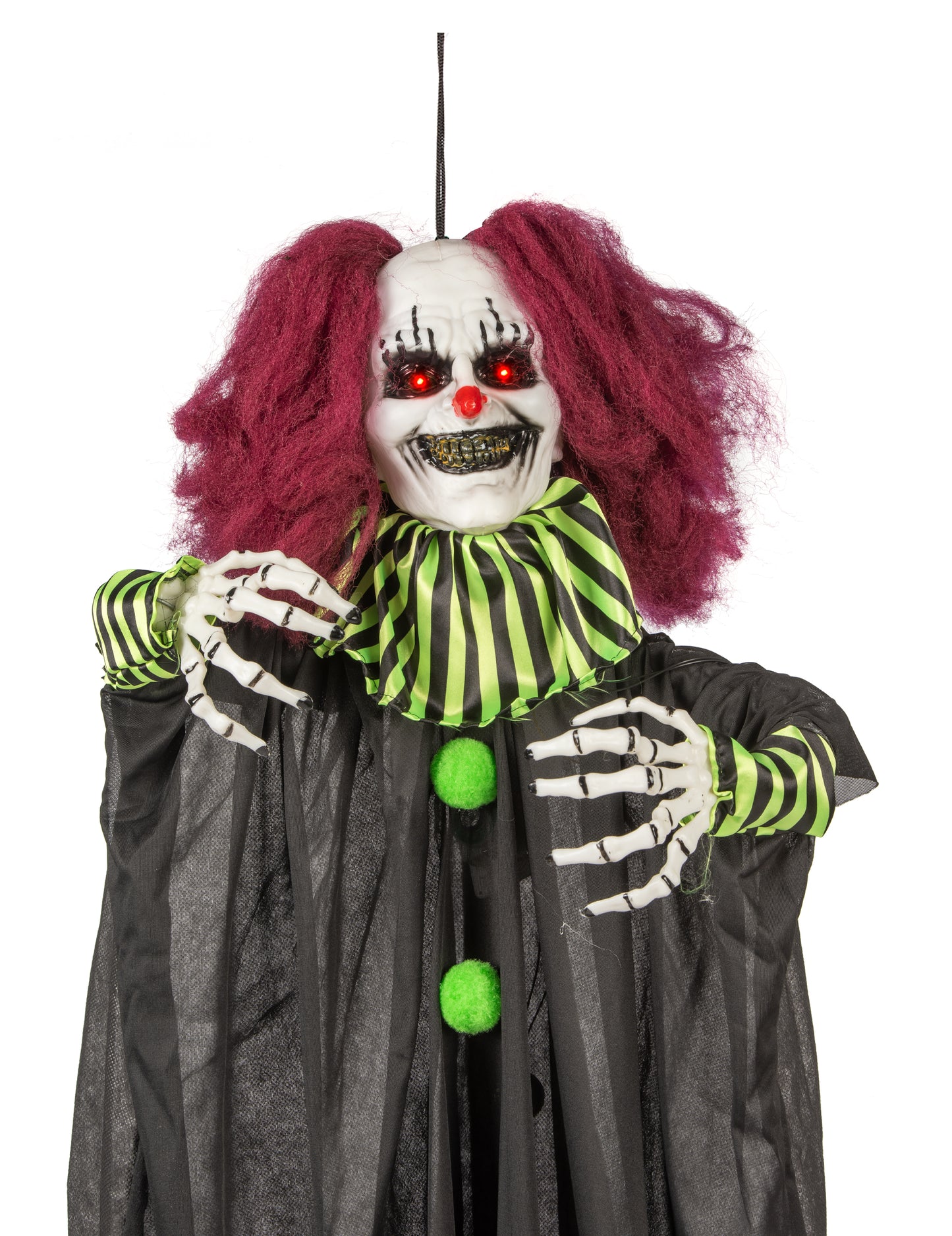 Závěsná animovaná dekorace Děsivý klaun 130 cm