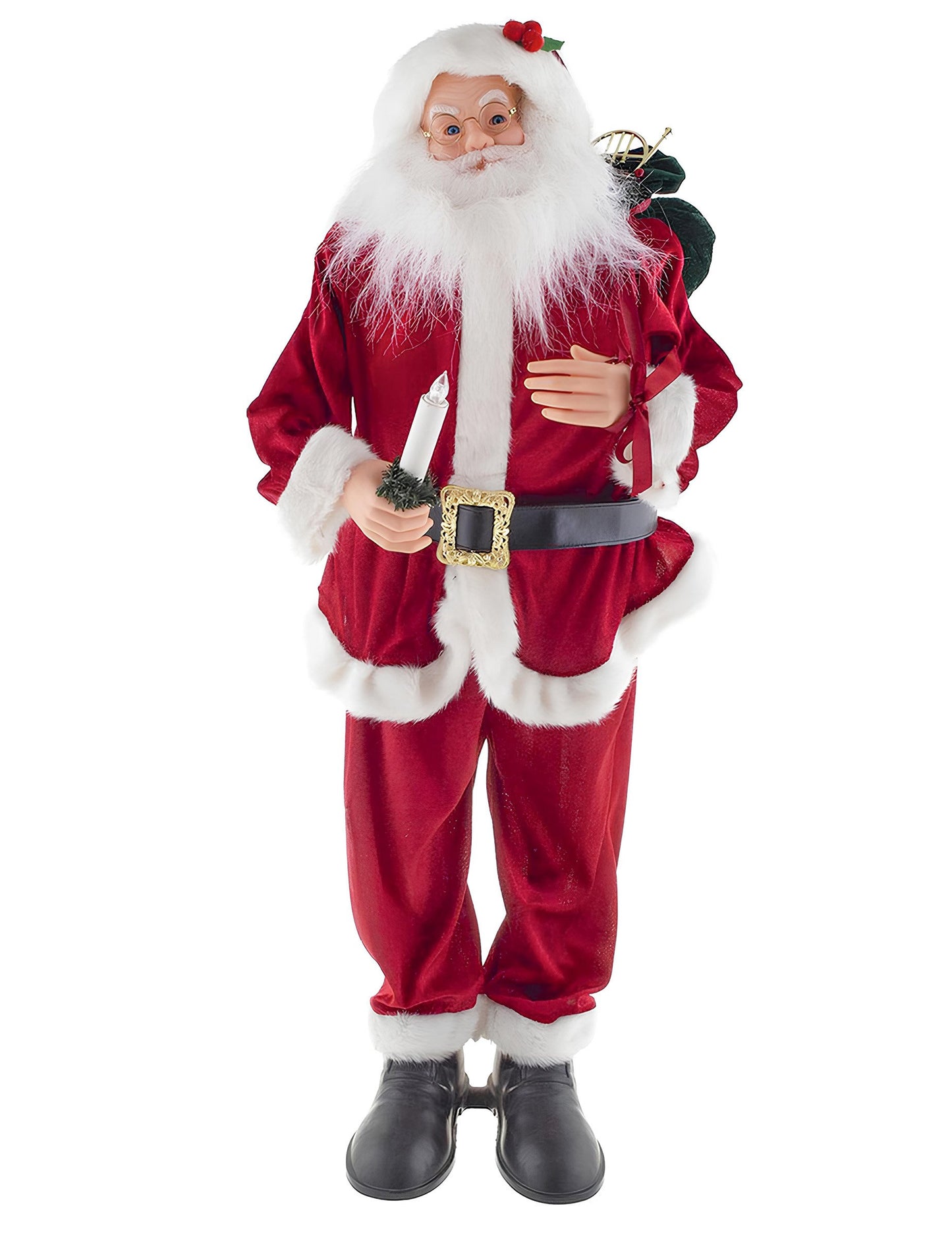 Animovaná hudební dekorace Santa Clause s pohybem, zvukem a světlem 90 cm