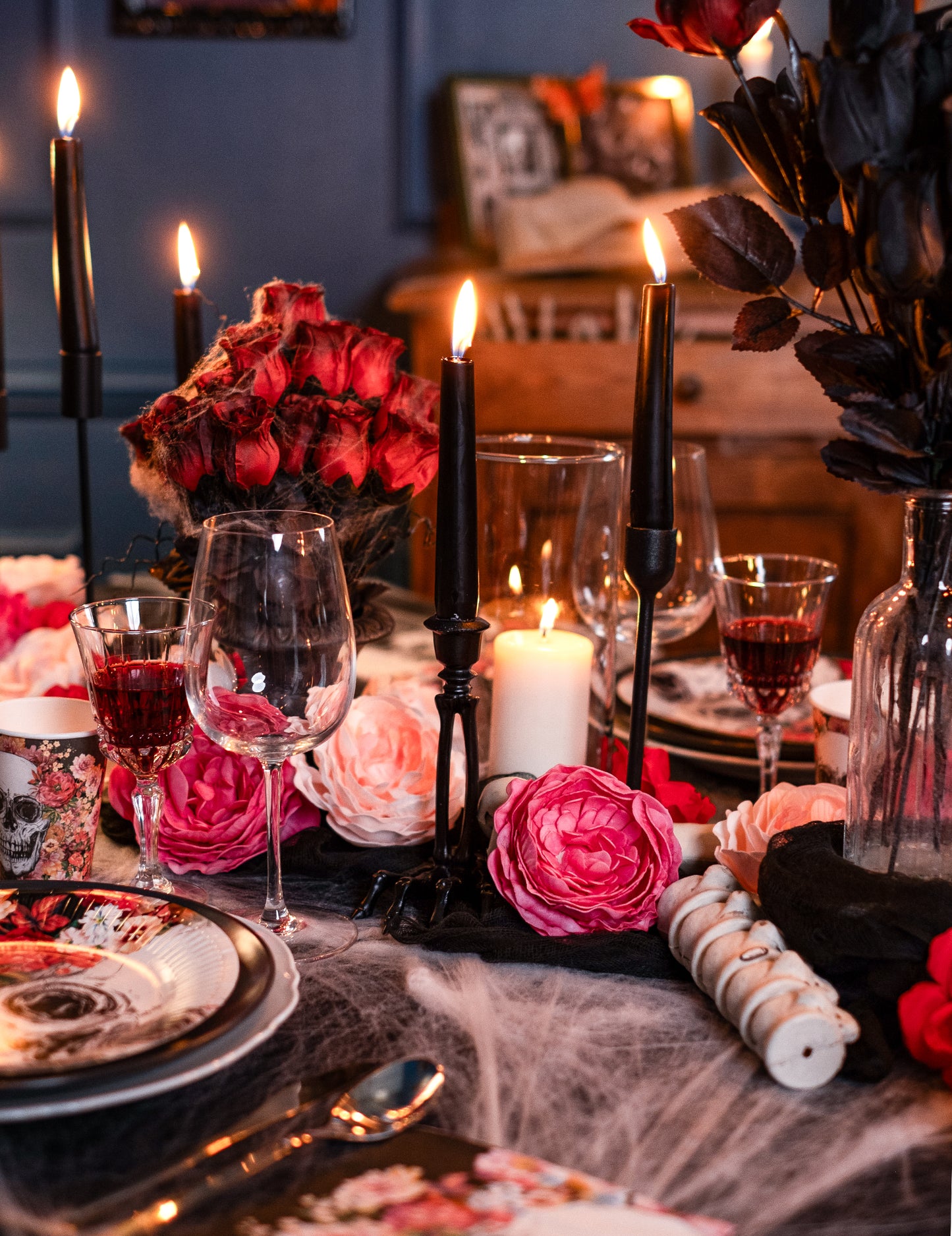 Stará fuchsiově růžová stolní dekorace 12 cm ročník