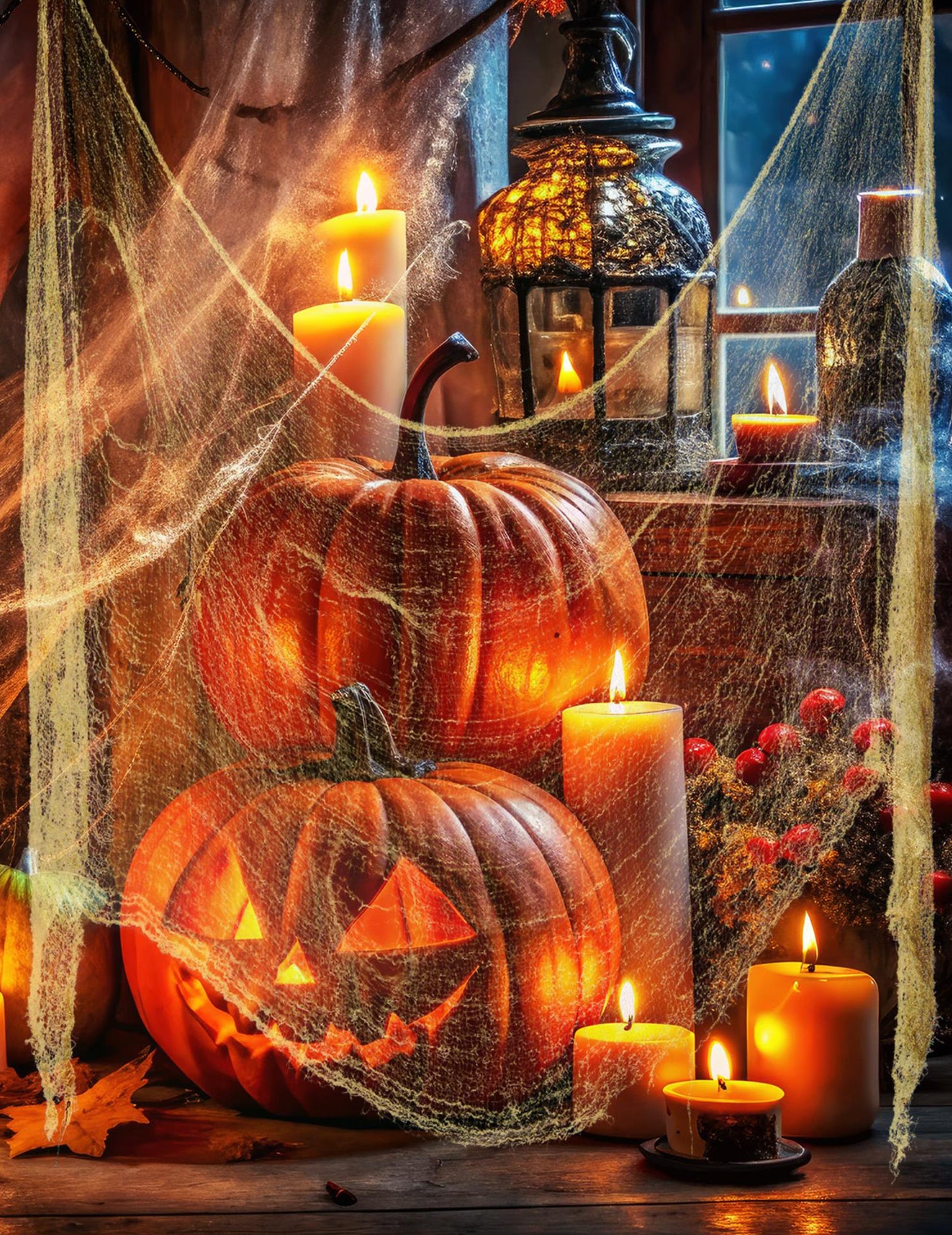 Halloween ecru list dekorace