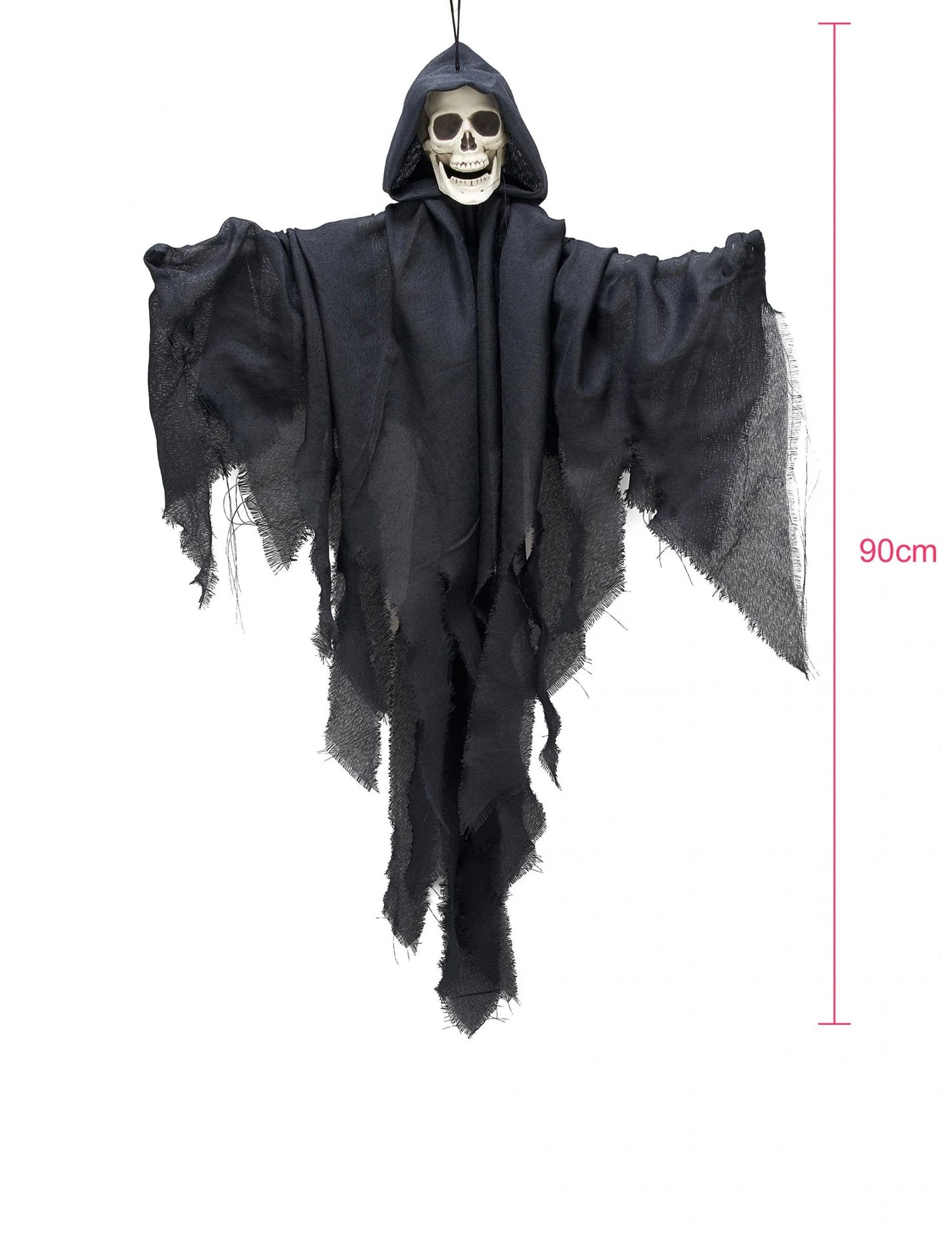 Dekorace černé sekačky na pověšení 90 cm