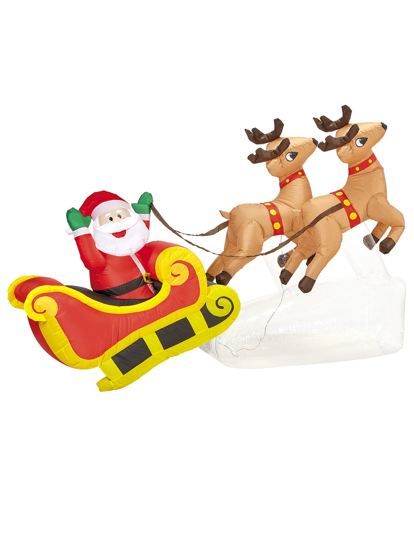 Svítící nafukovací dekorace sáně Santa Clause 210 cm