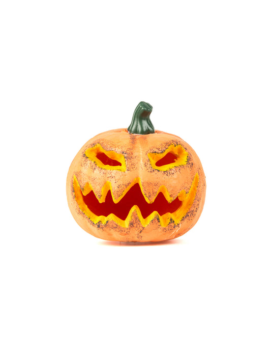 Halloweenská dýňová světelná dekorace 16 cm