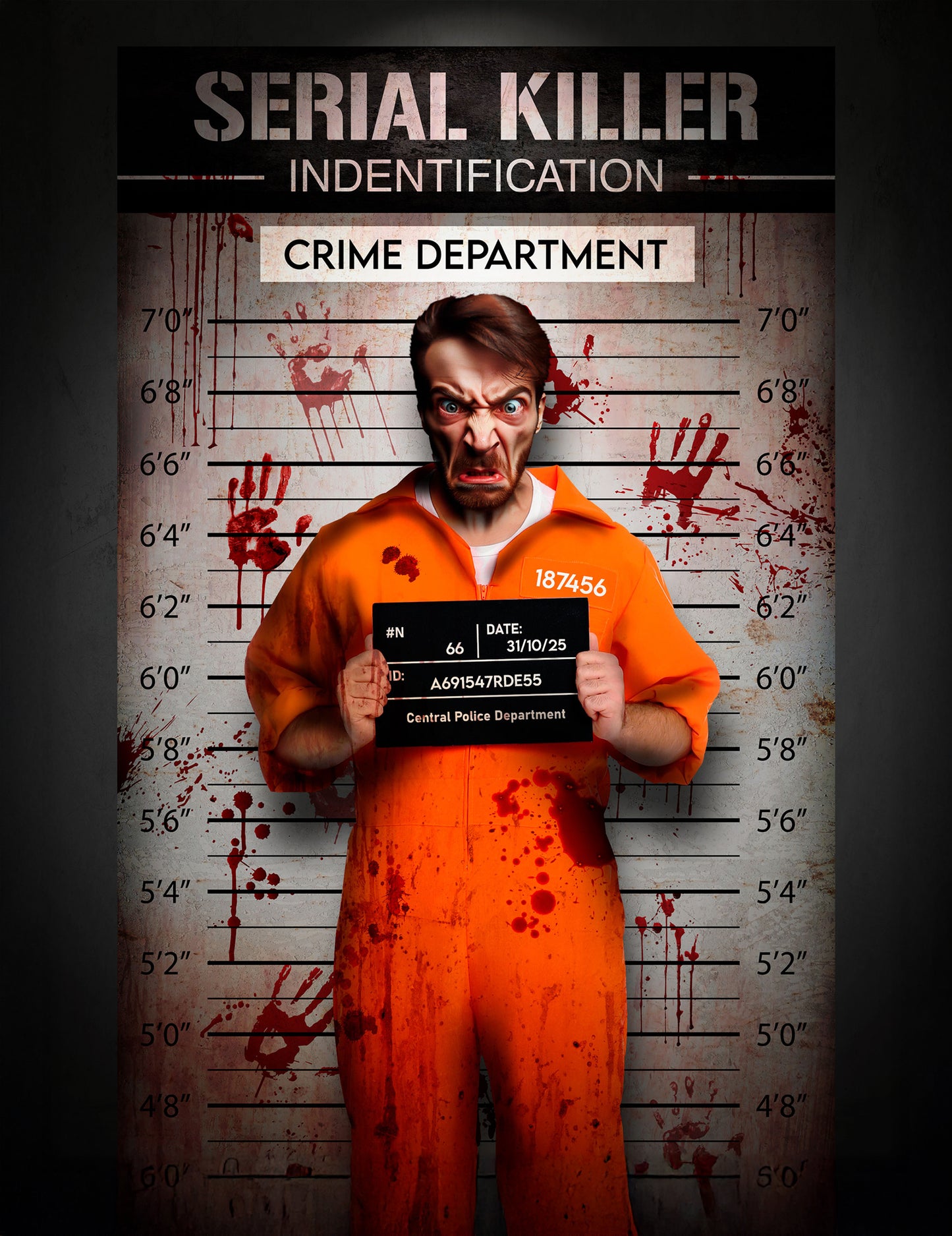 Látková dekorace policejní identifikační stěna 1,20 x 2 m