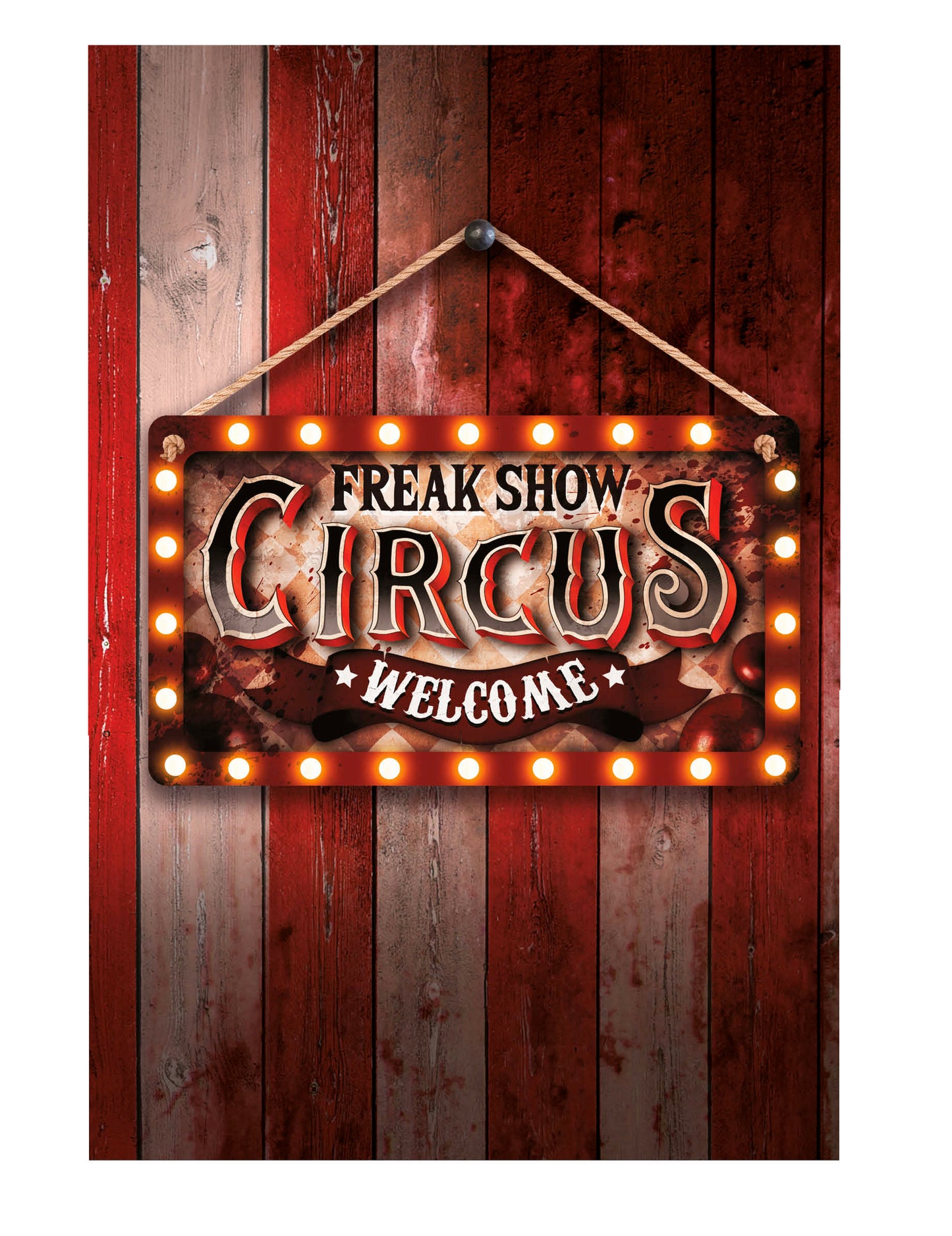 Dekorace panel Circus pro vintage Freak Show červené a bílé oslavy