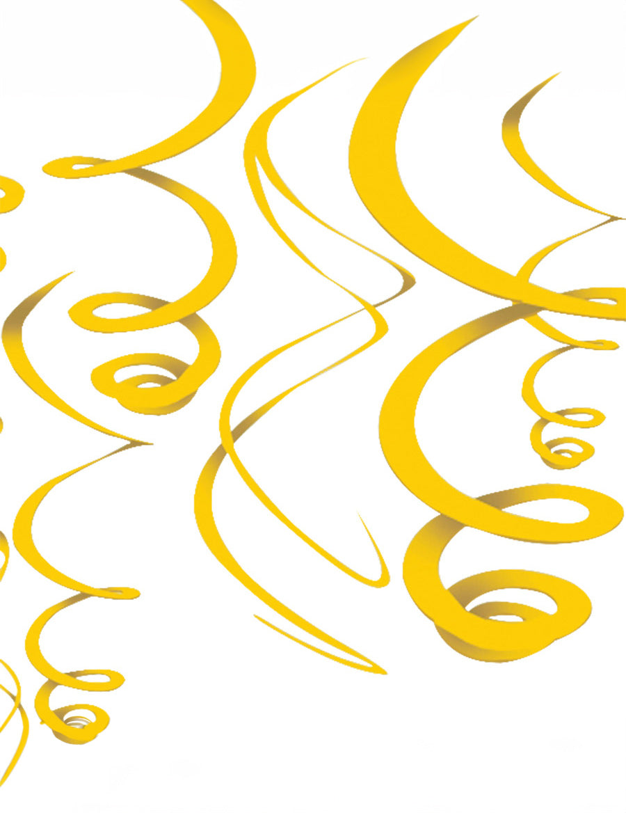 Žluté spirálové závěsné dekorace