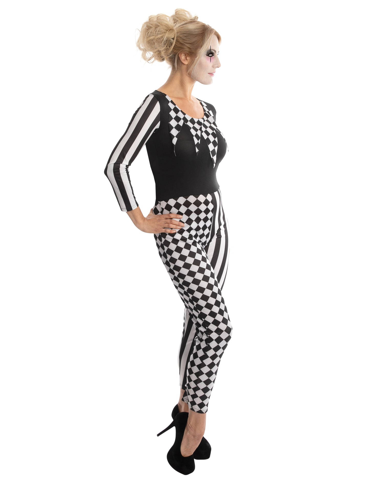 Dámský kostým harlekýna dvoubarevného vzoru