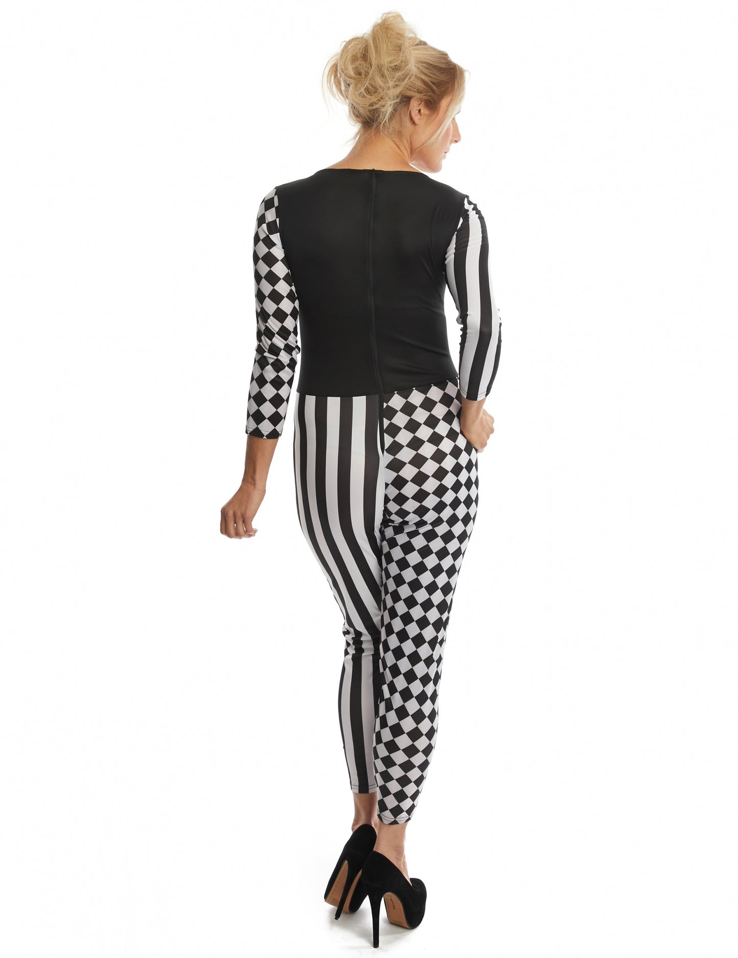 Dámský kostým harlekýna dvoubarevného vzoru