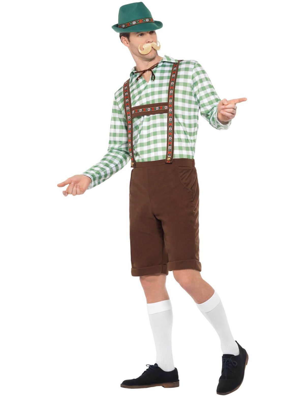 Pohled z profilu na bavorský kostým pro dospělého