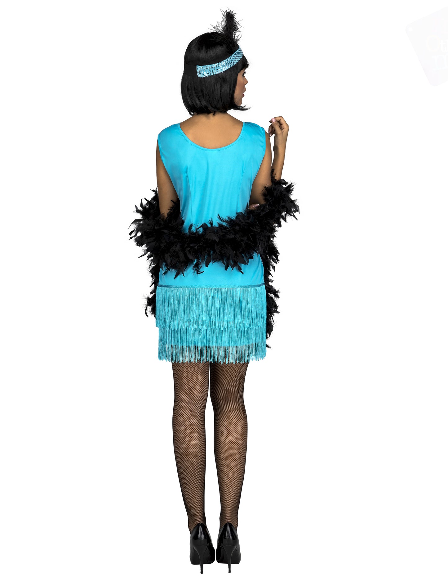 Kostým charleston tyrkysový s flitry pro ženy