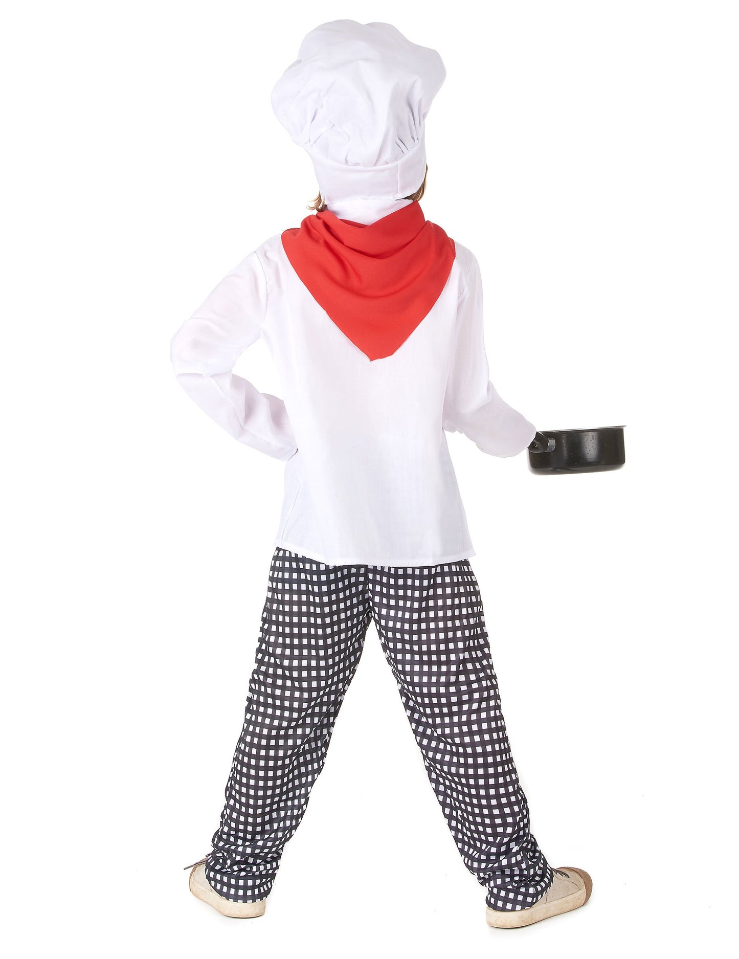 Pohled zezadu na kostým kuchaře pro chlapce