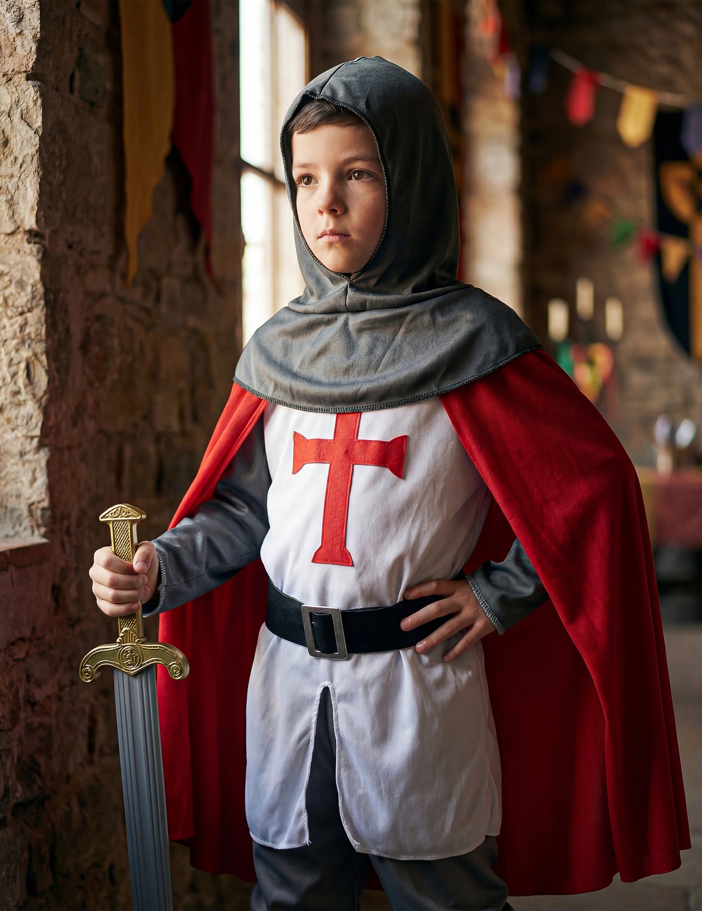 Mittelalter-Kreuzritter-Kostüm für Jungen