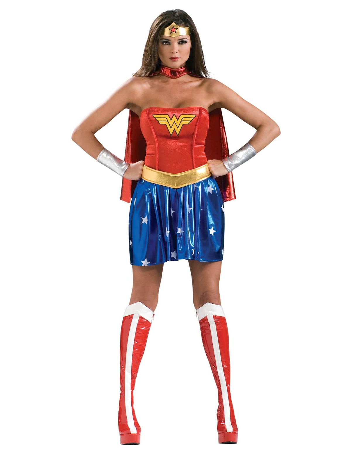 Pohled zepředu na klasický kostým Wonder Woman