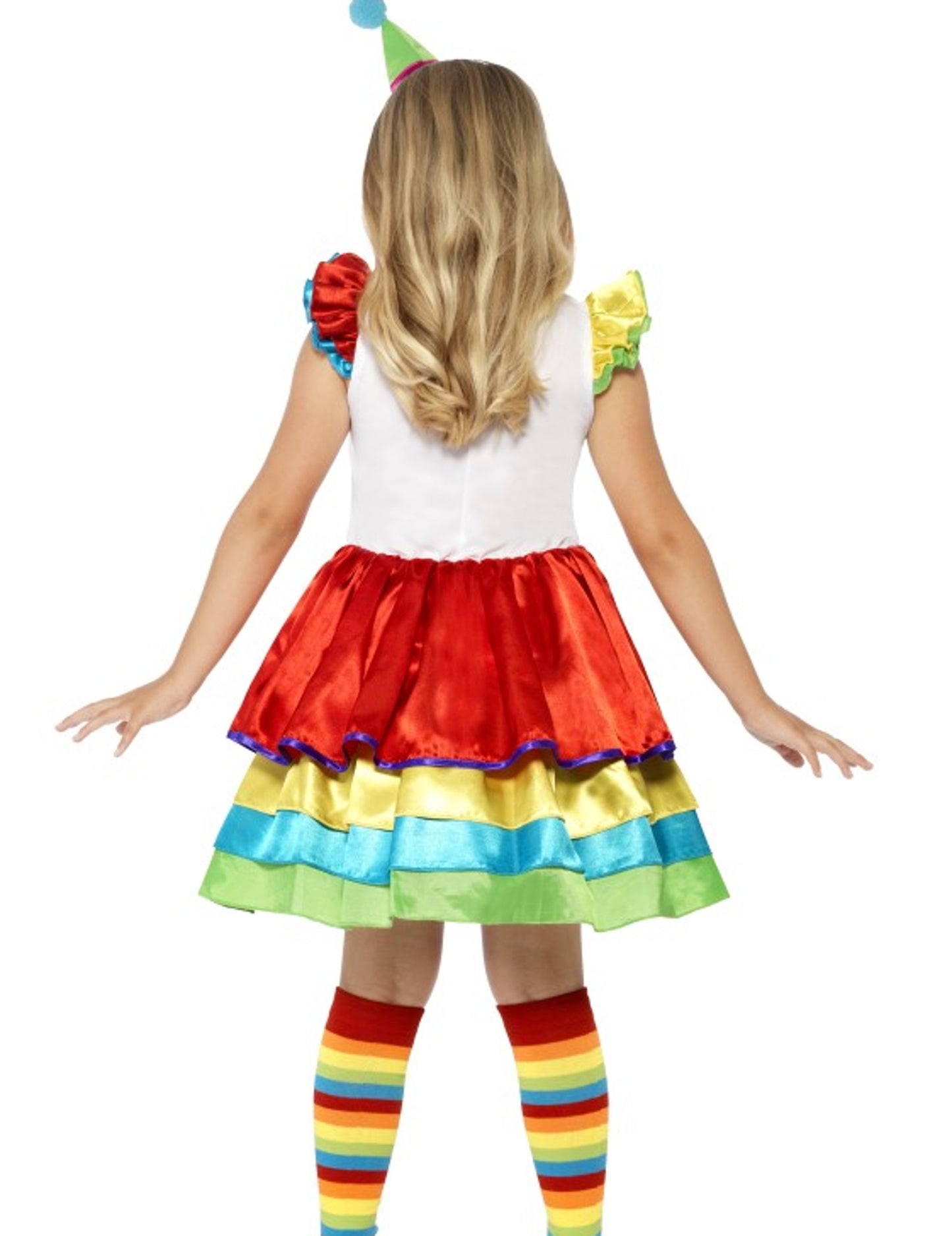 Dívčí kostým klauna s barevnou sukní