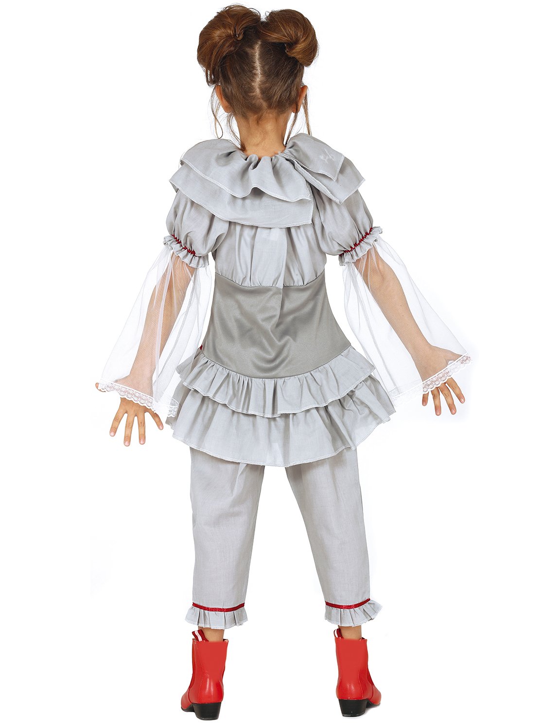 Dívčí šedý kostým klauna-asasína