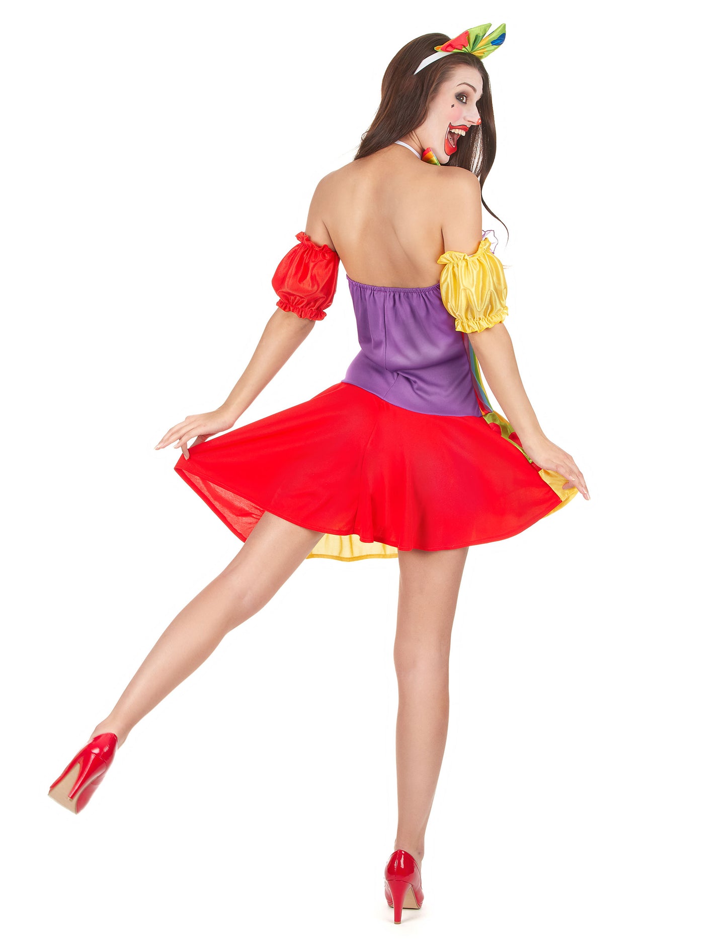 Dámský barevný klaunský kostým