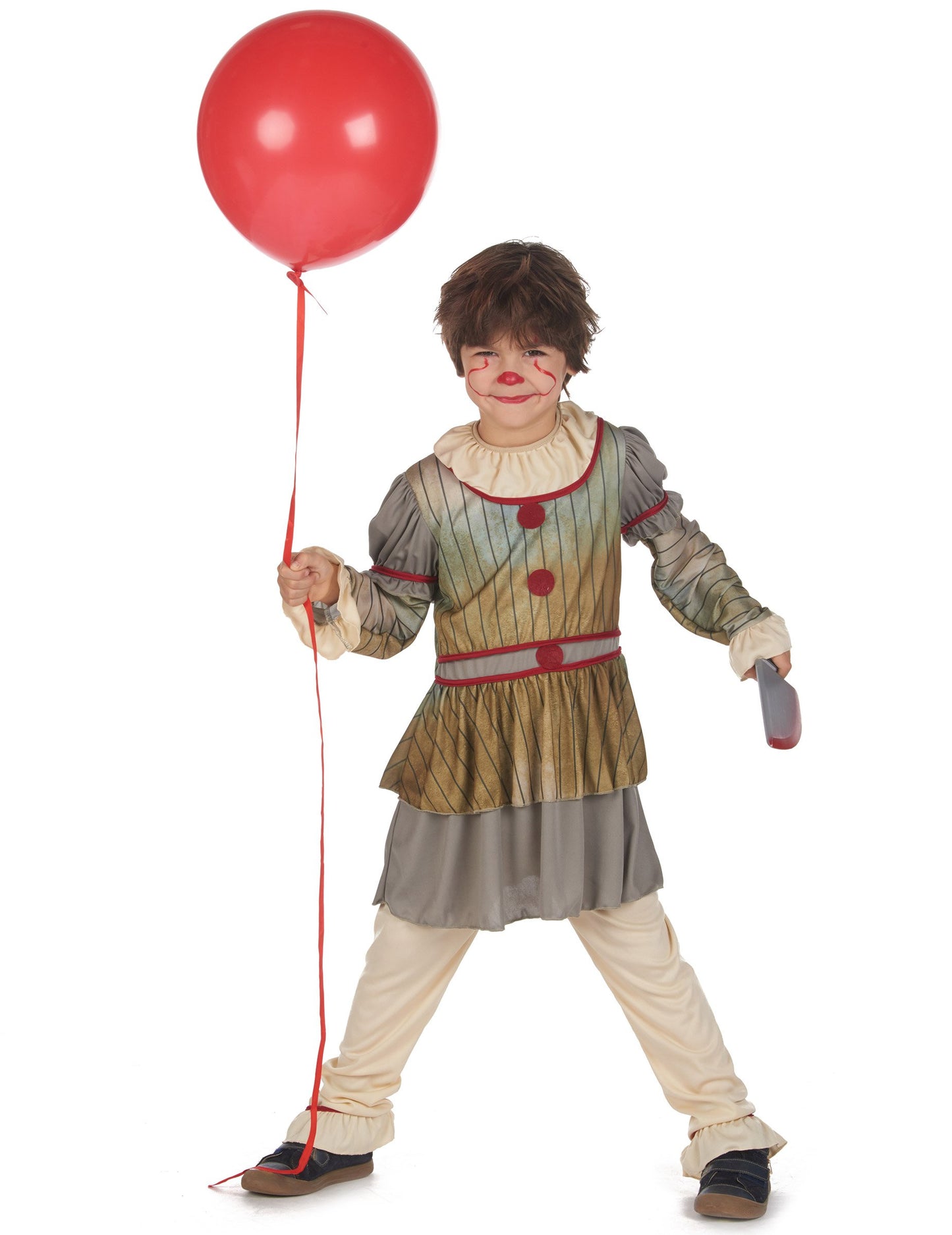 Děsivý šedý klaunský kostým pro chlapce