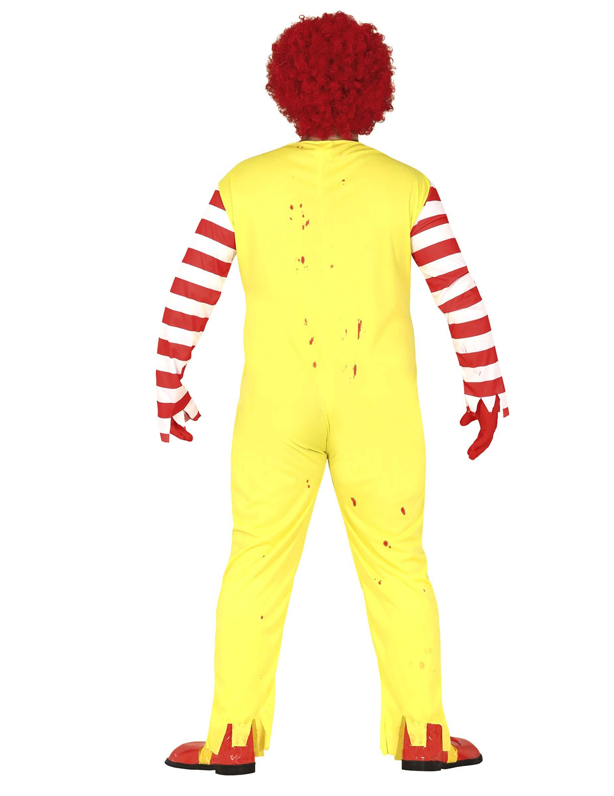 Pohled zezadu na dospělý kostým zombie klauna