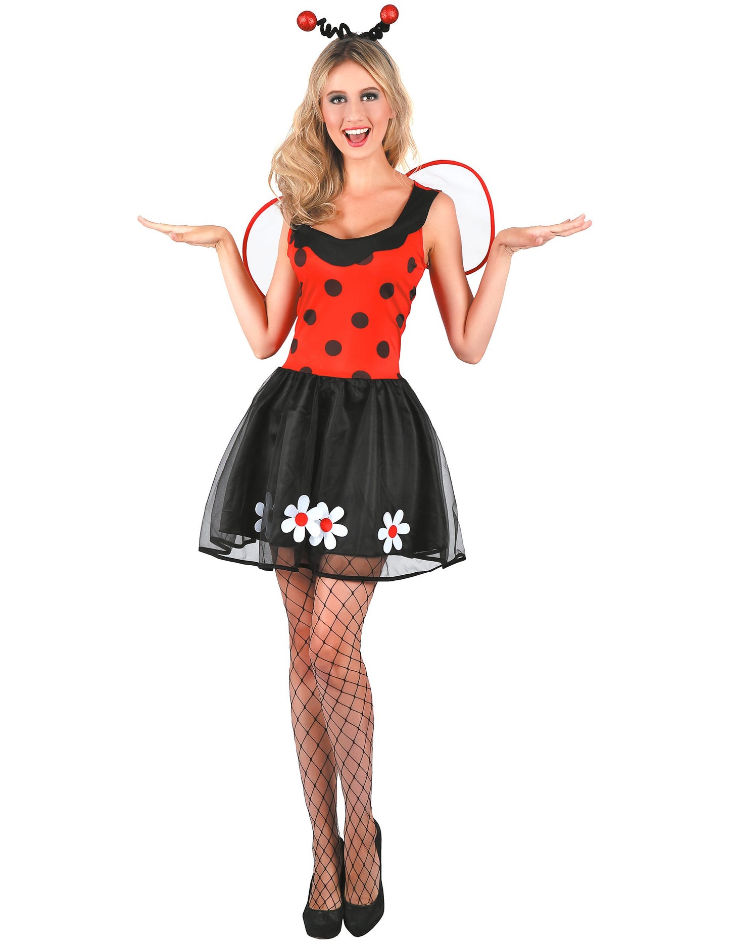 Dámský kostým berušky v červené a černé barvě