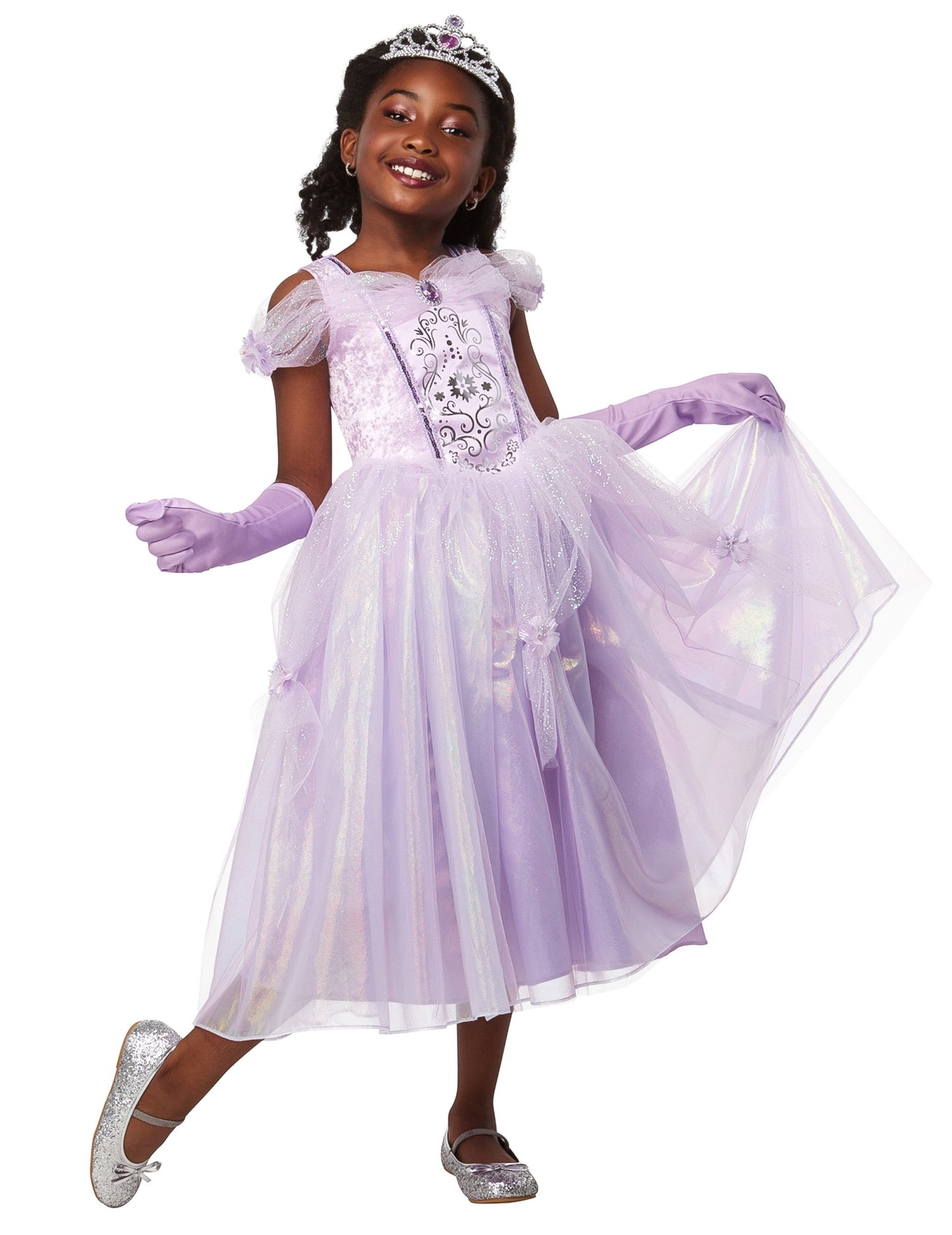Kompletní luxusní fialový princeznovský kostým pro děti