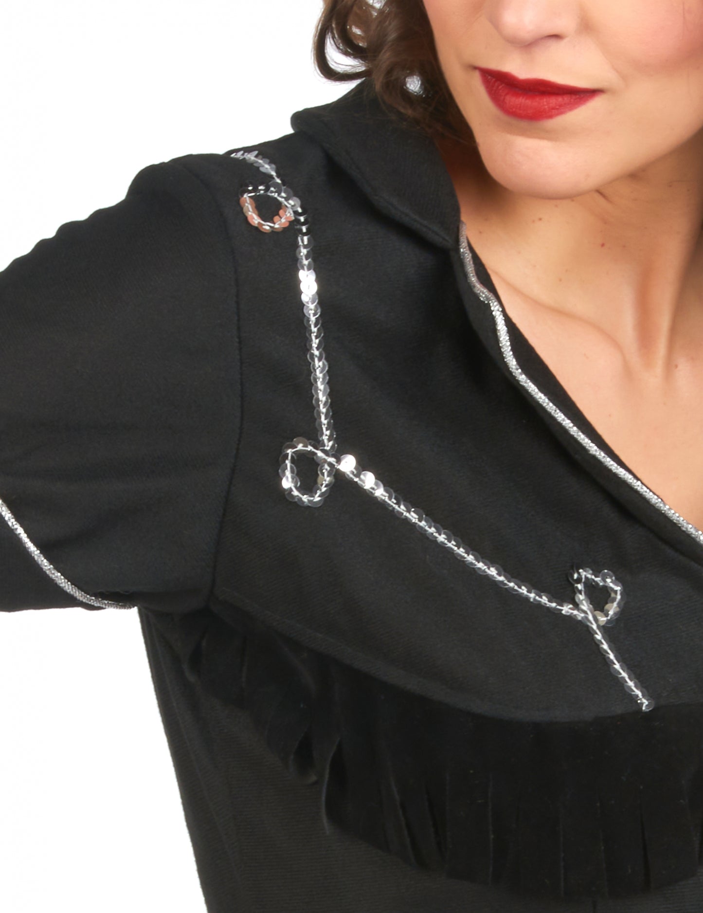 Dámský kostým kovbojky v černých šatech