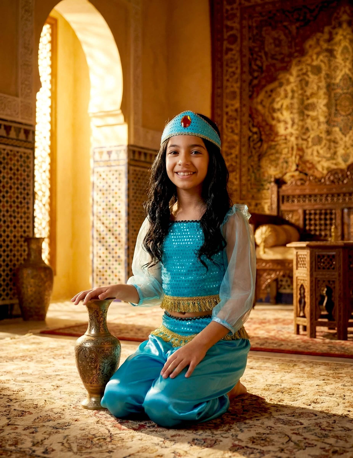 Scénická situace orientálního kostýmu pro dívka