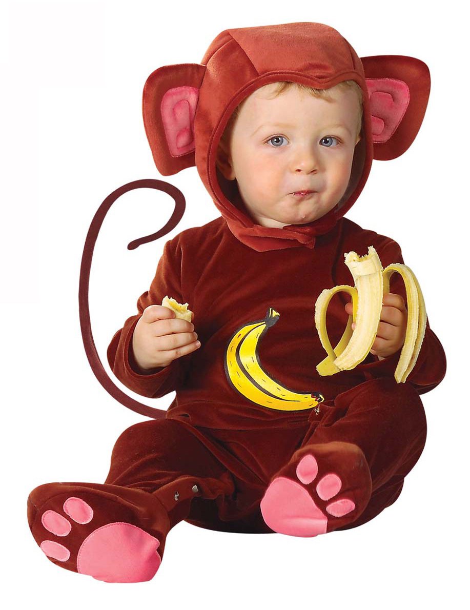 Kostým opice s efektem sametu pro miminka