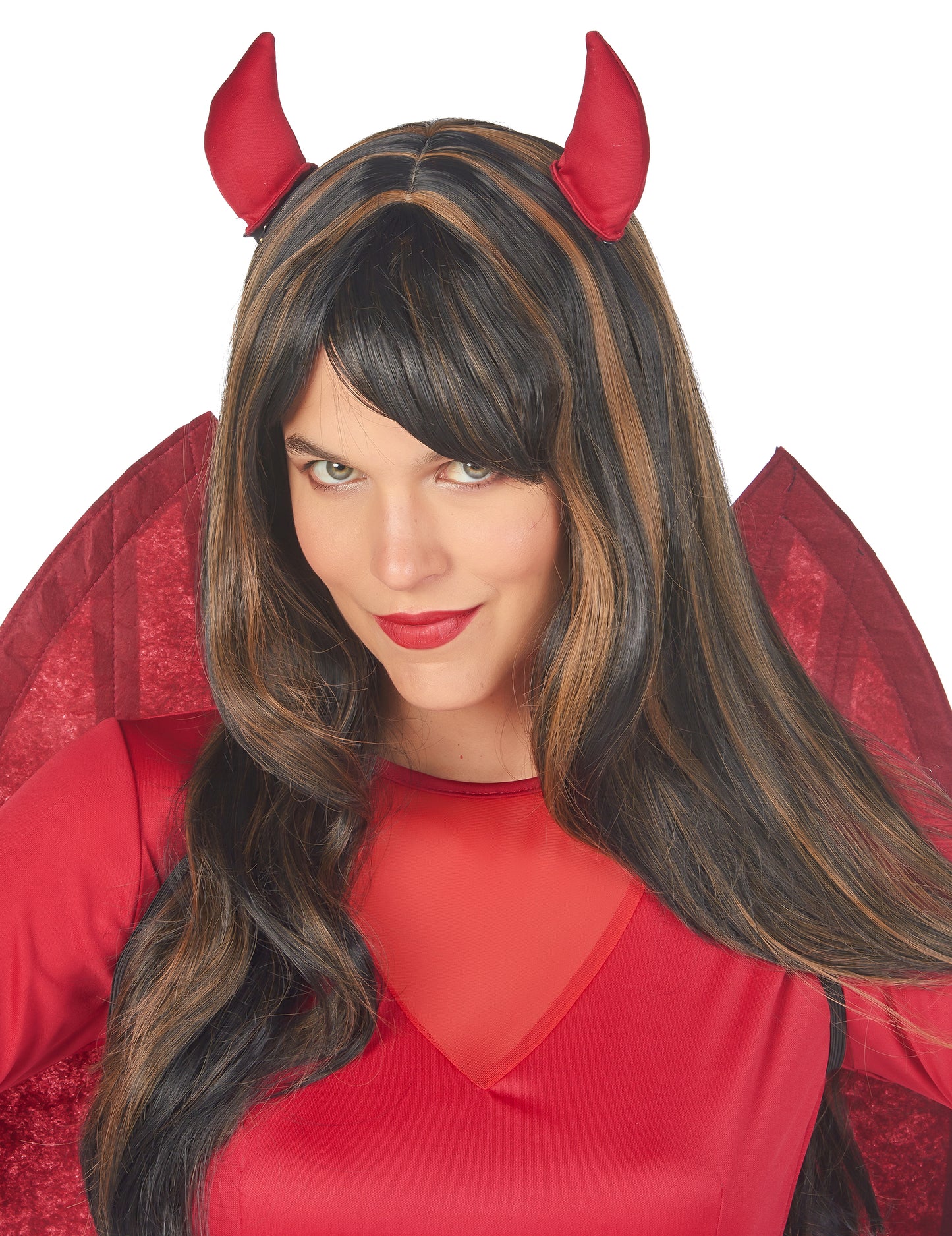 Dámský červenočerný ďábelský kostým pro Halloween