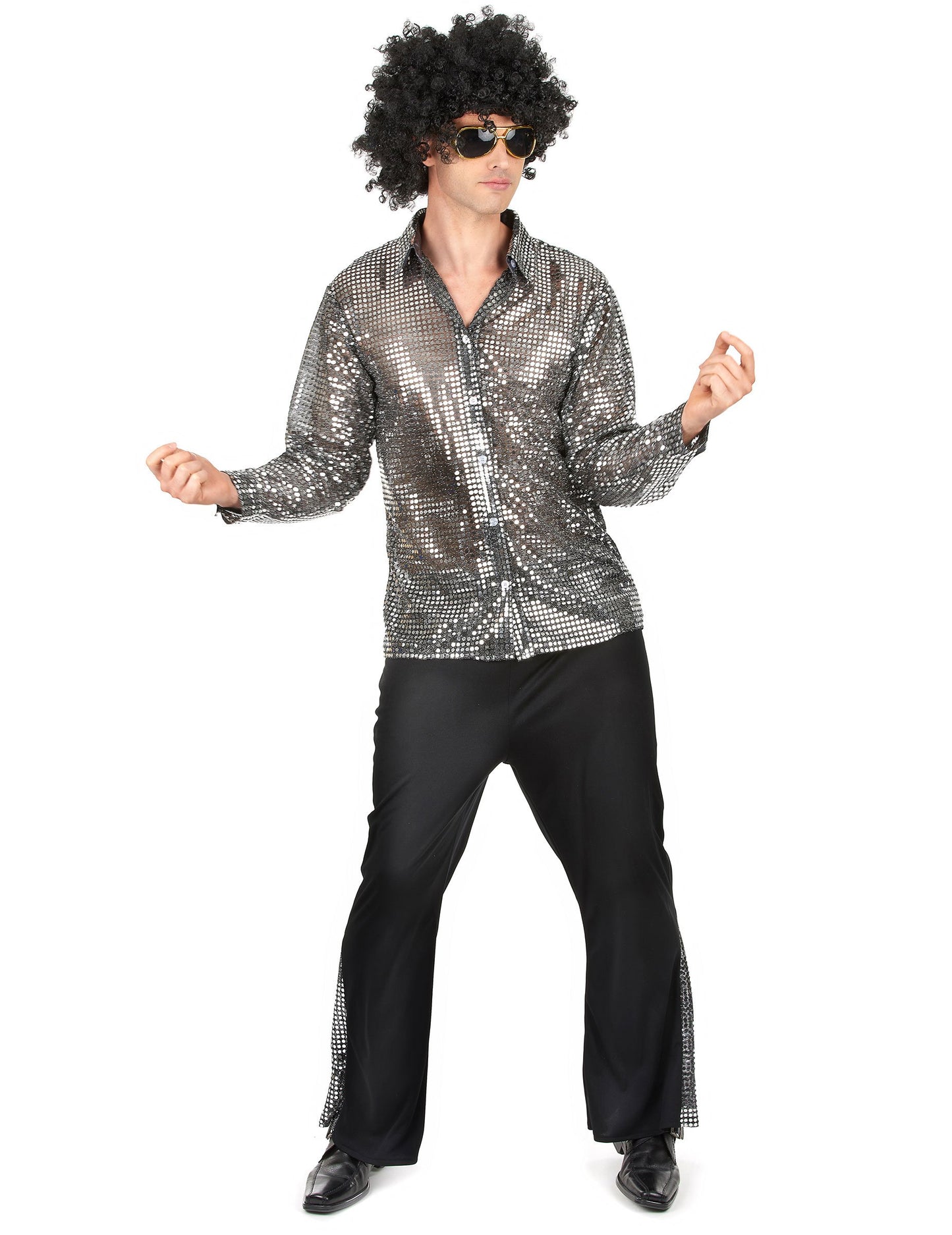 Pánský stříbrný diskotékový kostým