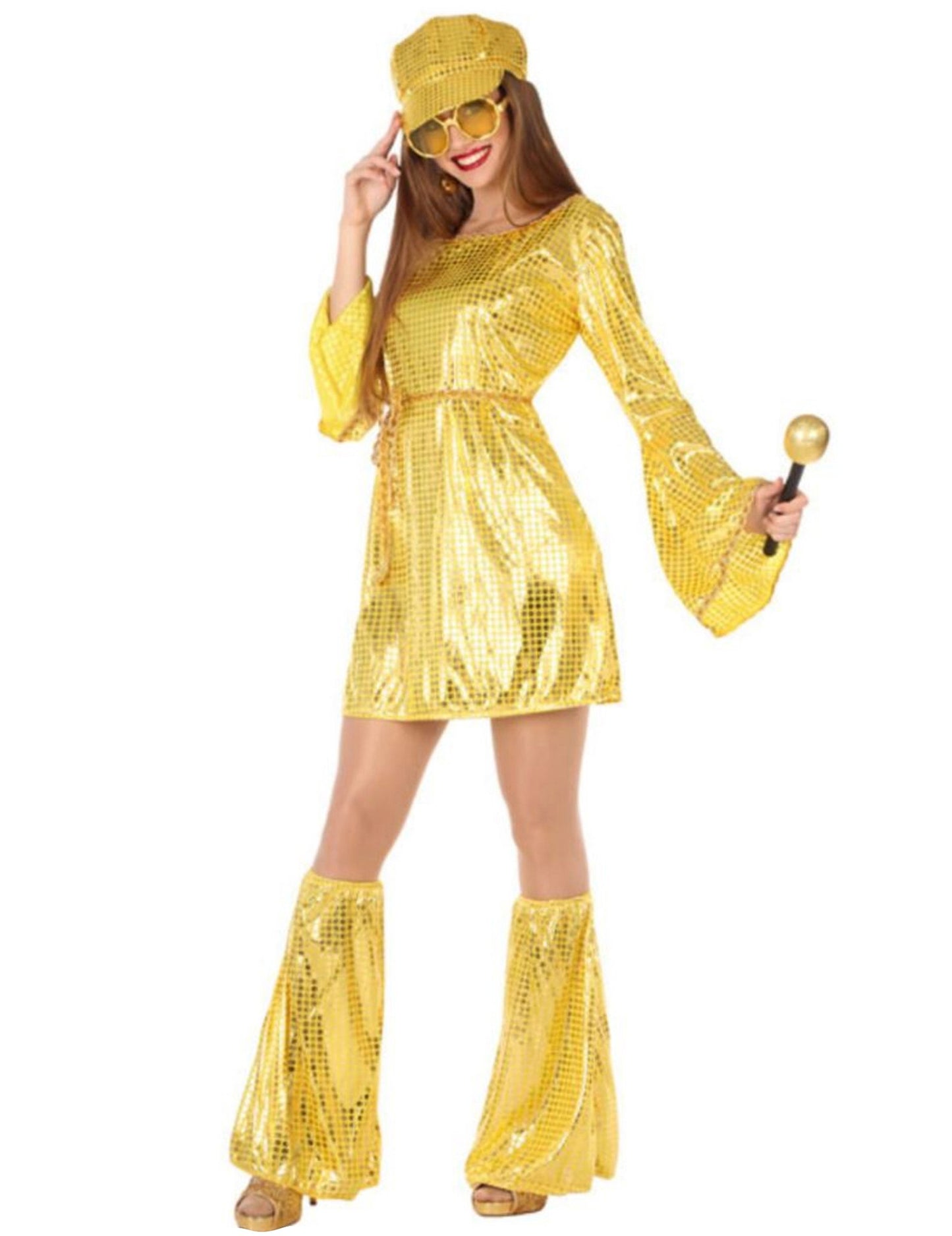 Dámský disko kostým se zlatými flitry