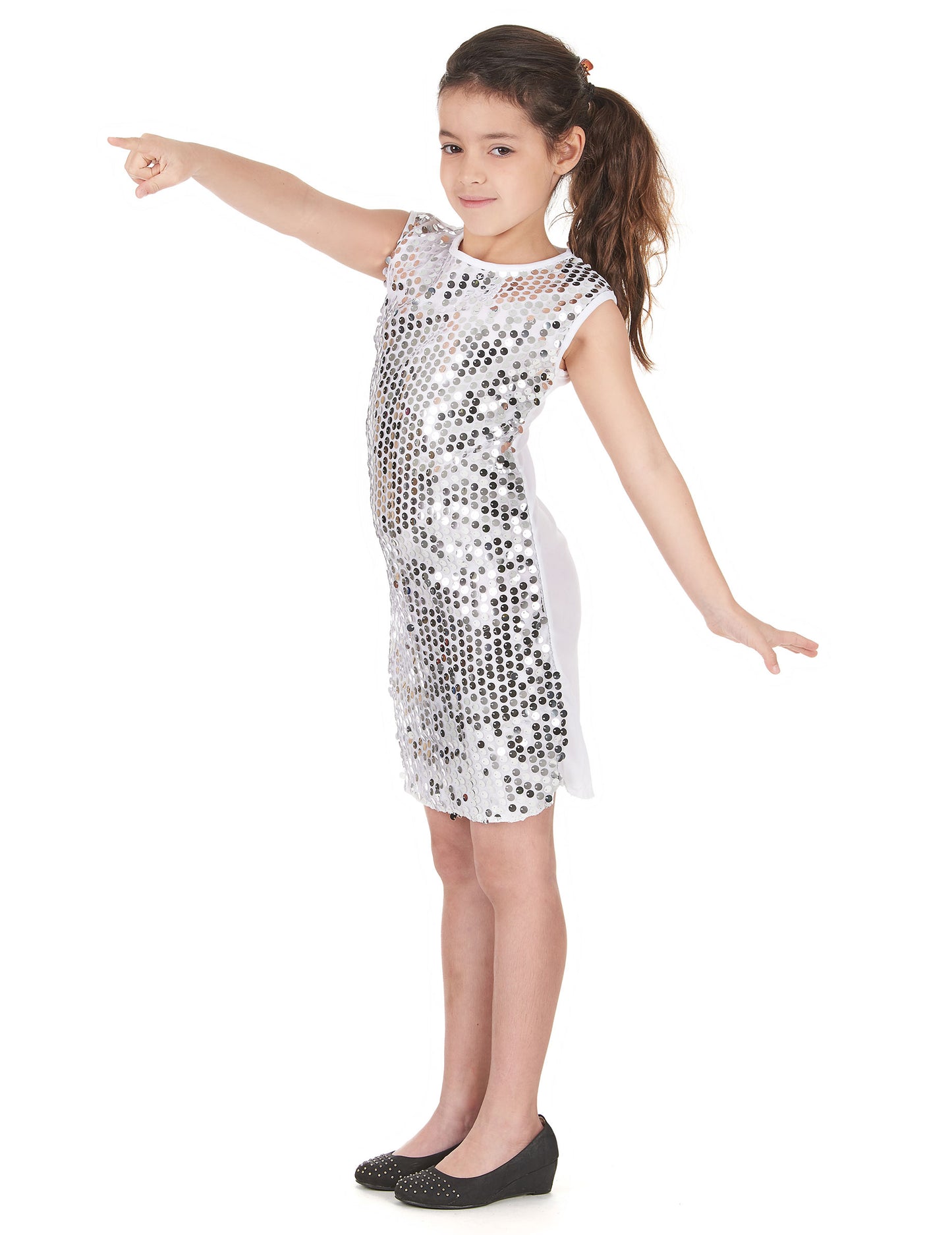 Kostým diskotéky se stříbrnými flitry