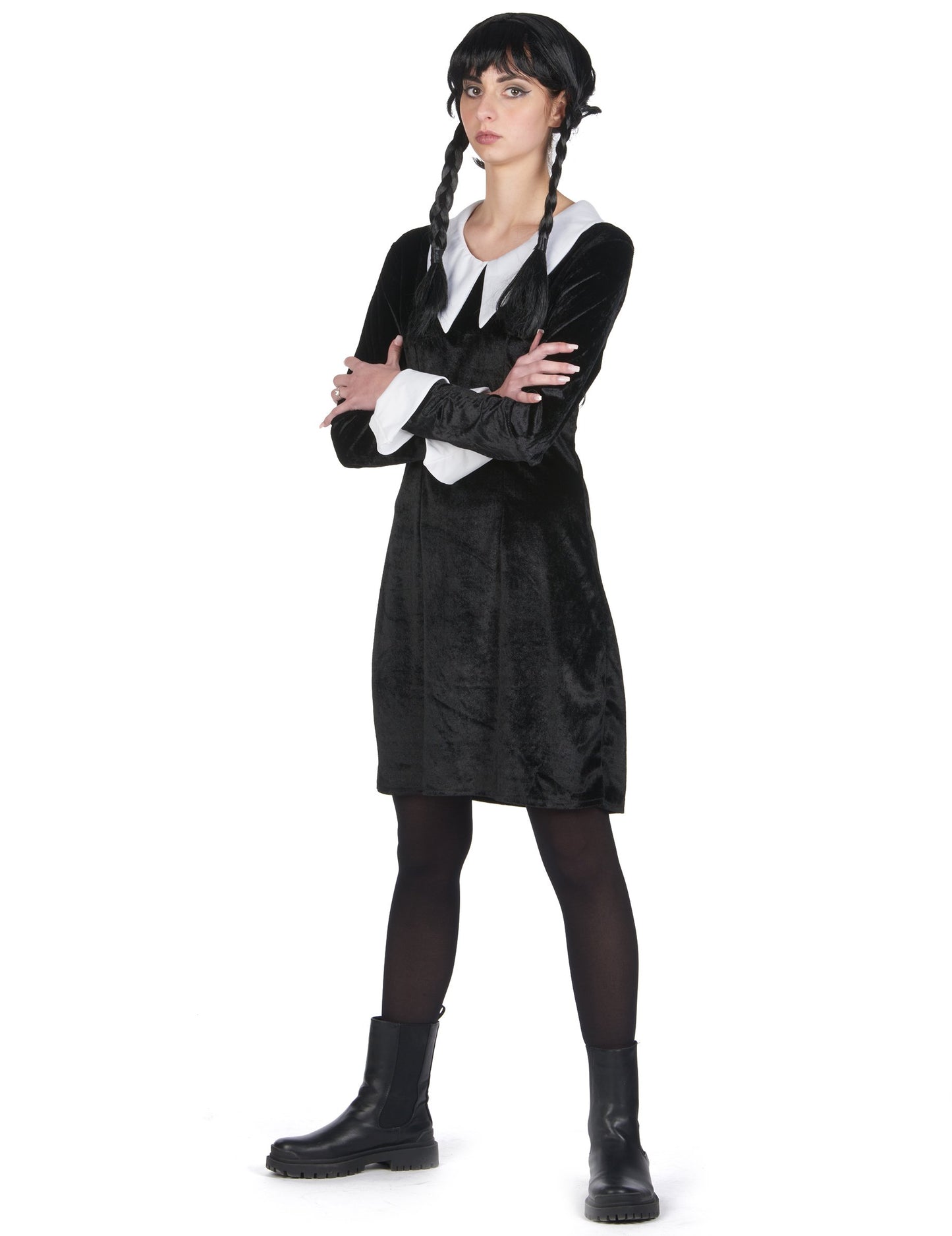 Dámský kostým gotické školačky z černého sametu