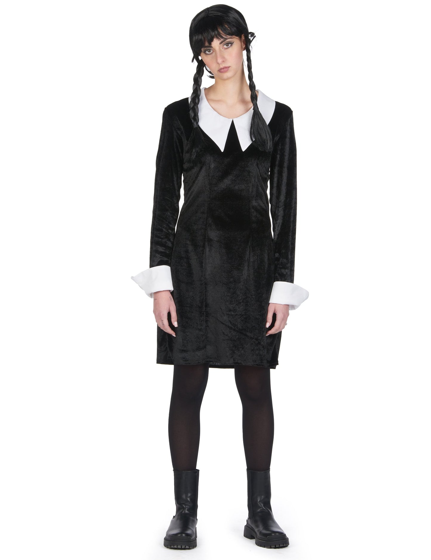 Dámský kostým gotické školačky z černého sametu
