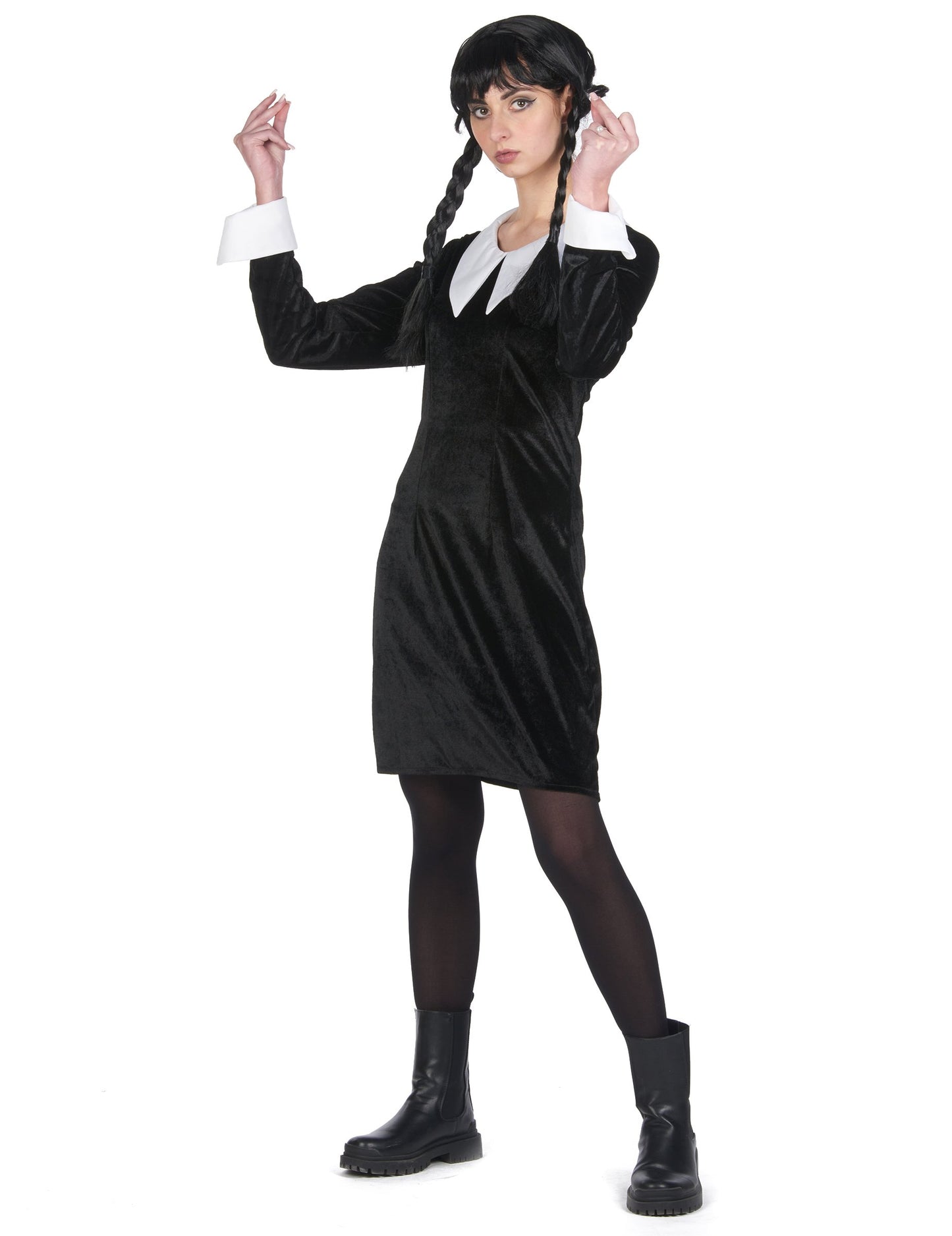 Dámský kostým gotické školačky z černého sametu